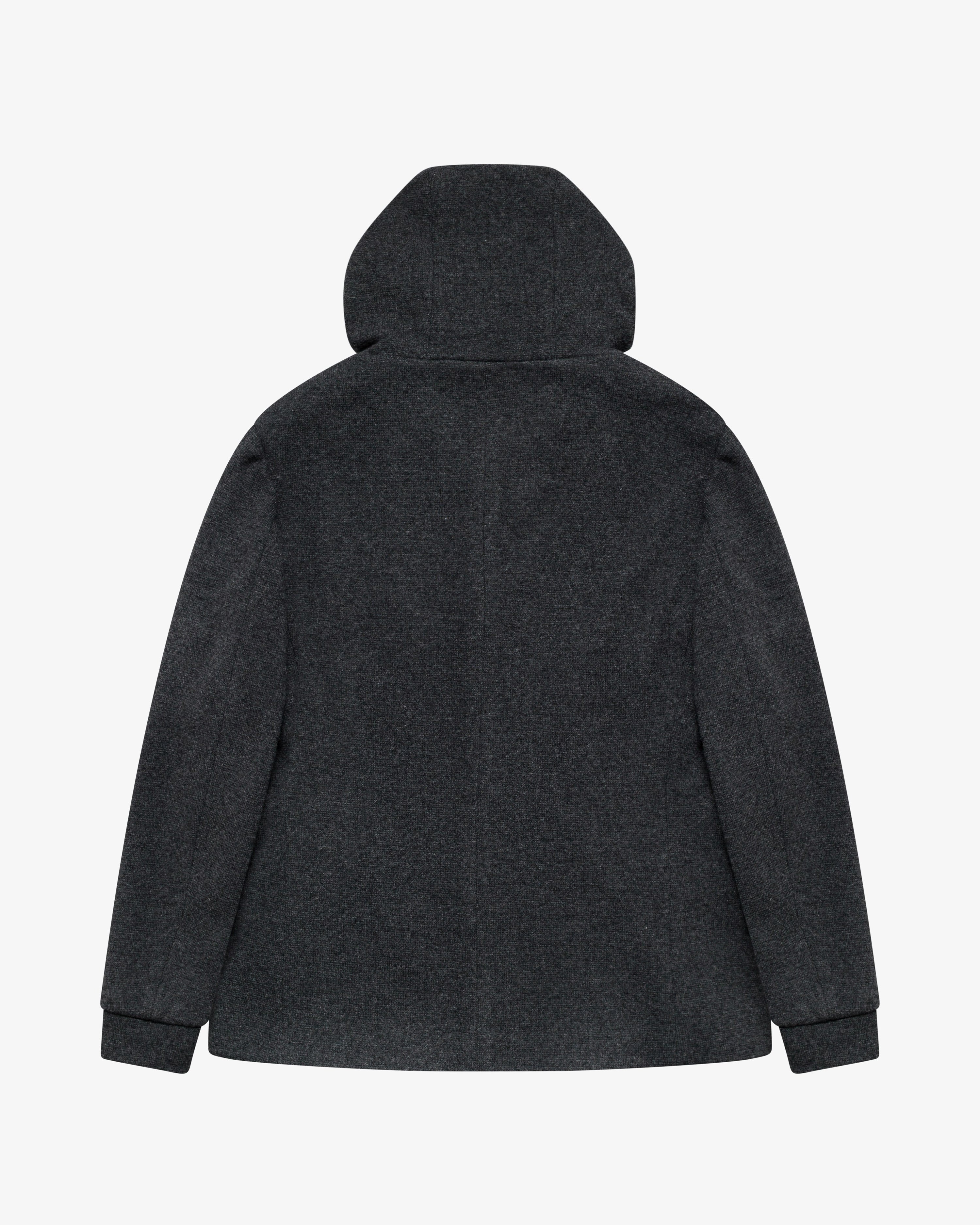 Anthracite grey wool hooded jacket