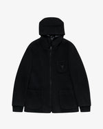 Black wool hooded jacket