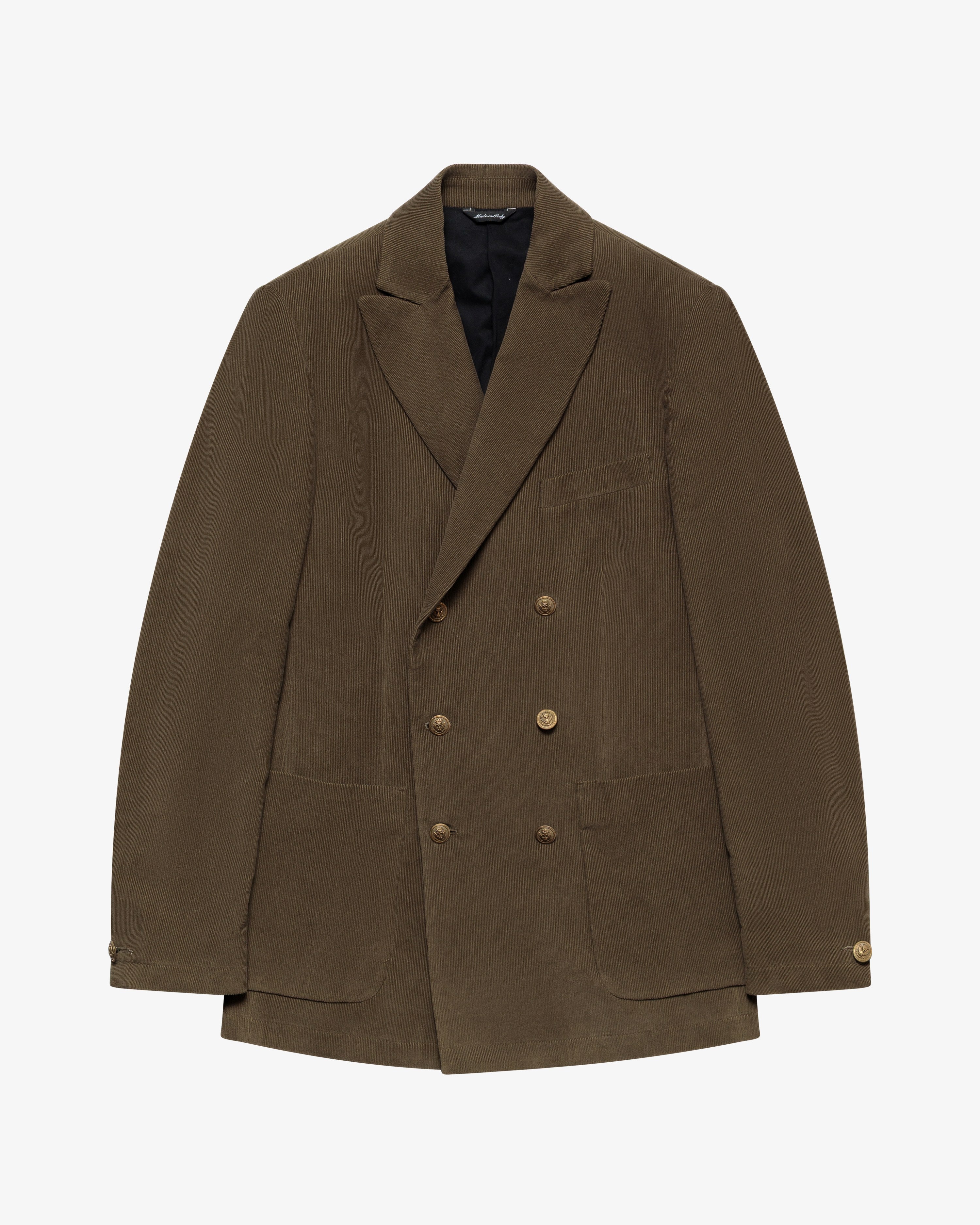 Green double-breasted cotton jacket
