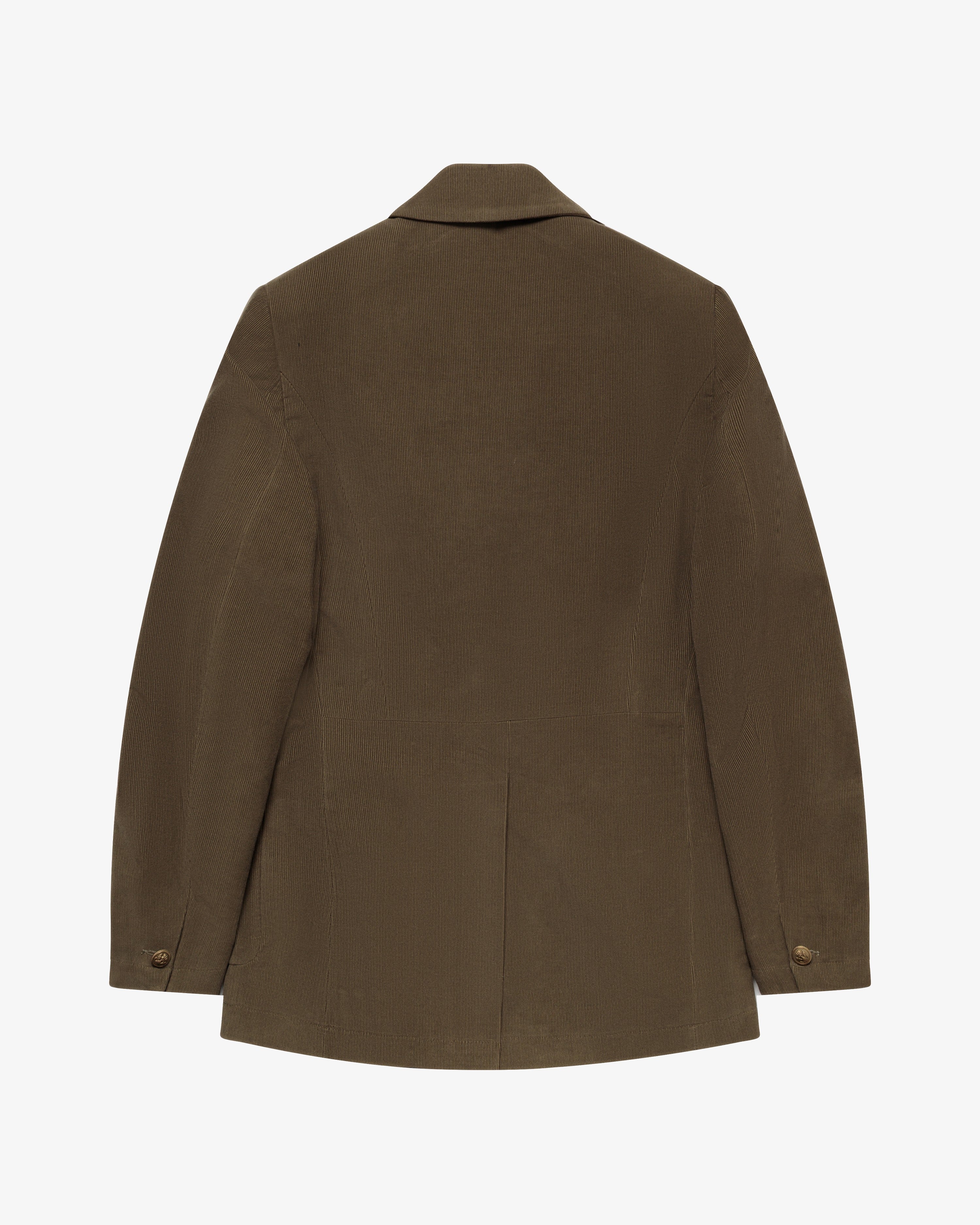 Green double-breasted cotton jacket
