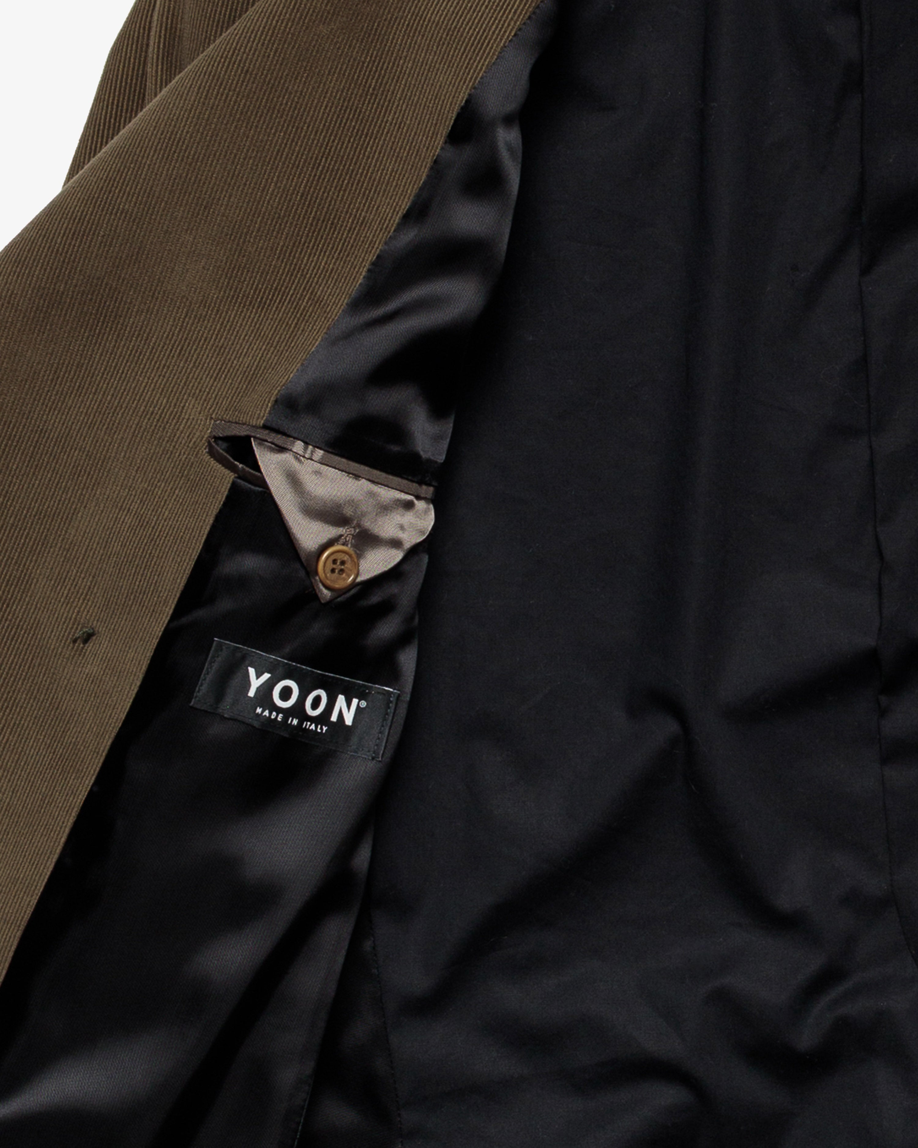 Green double-breasted cotton jacket