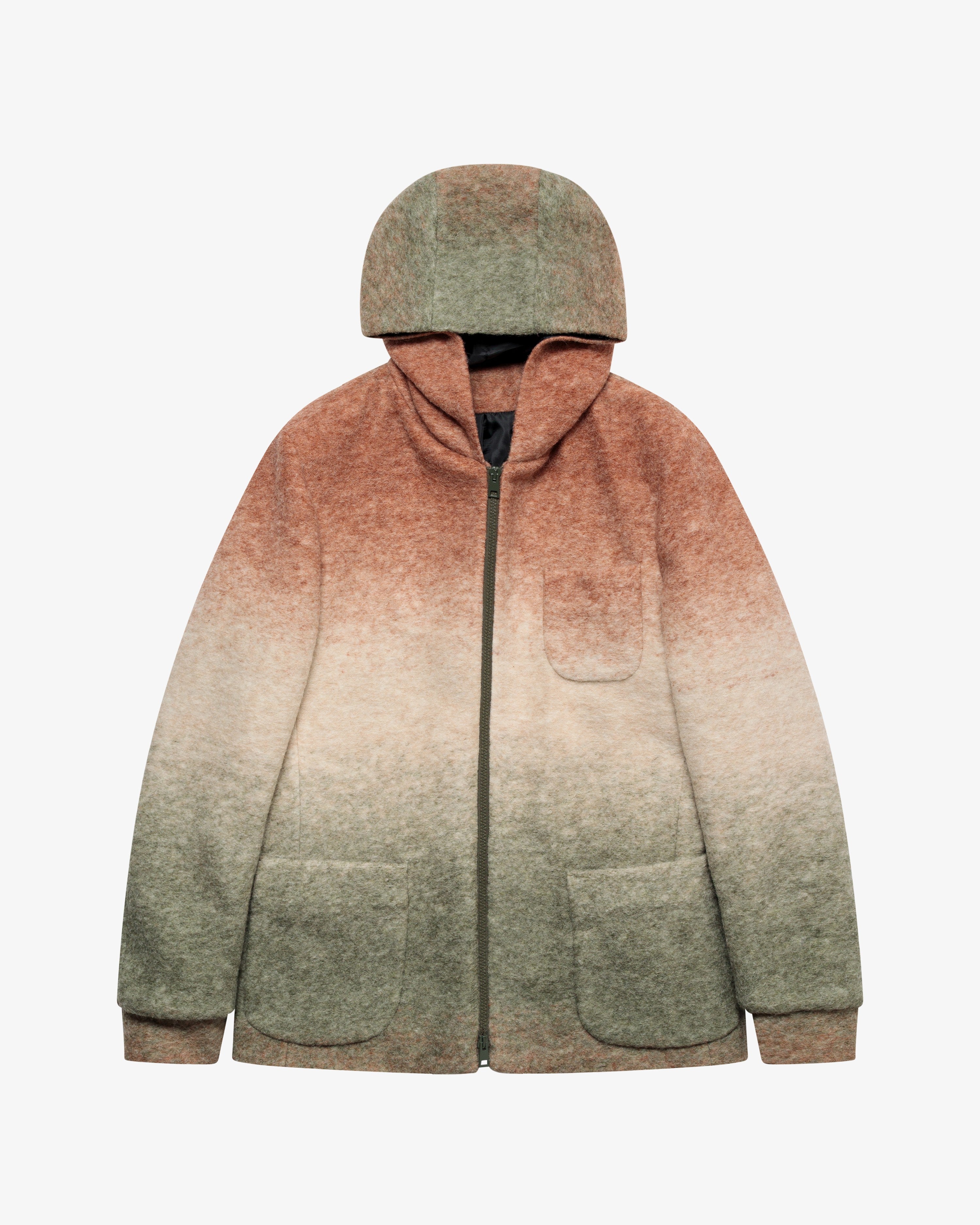 Green faded wool jacket