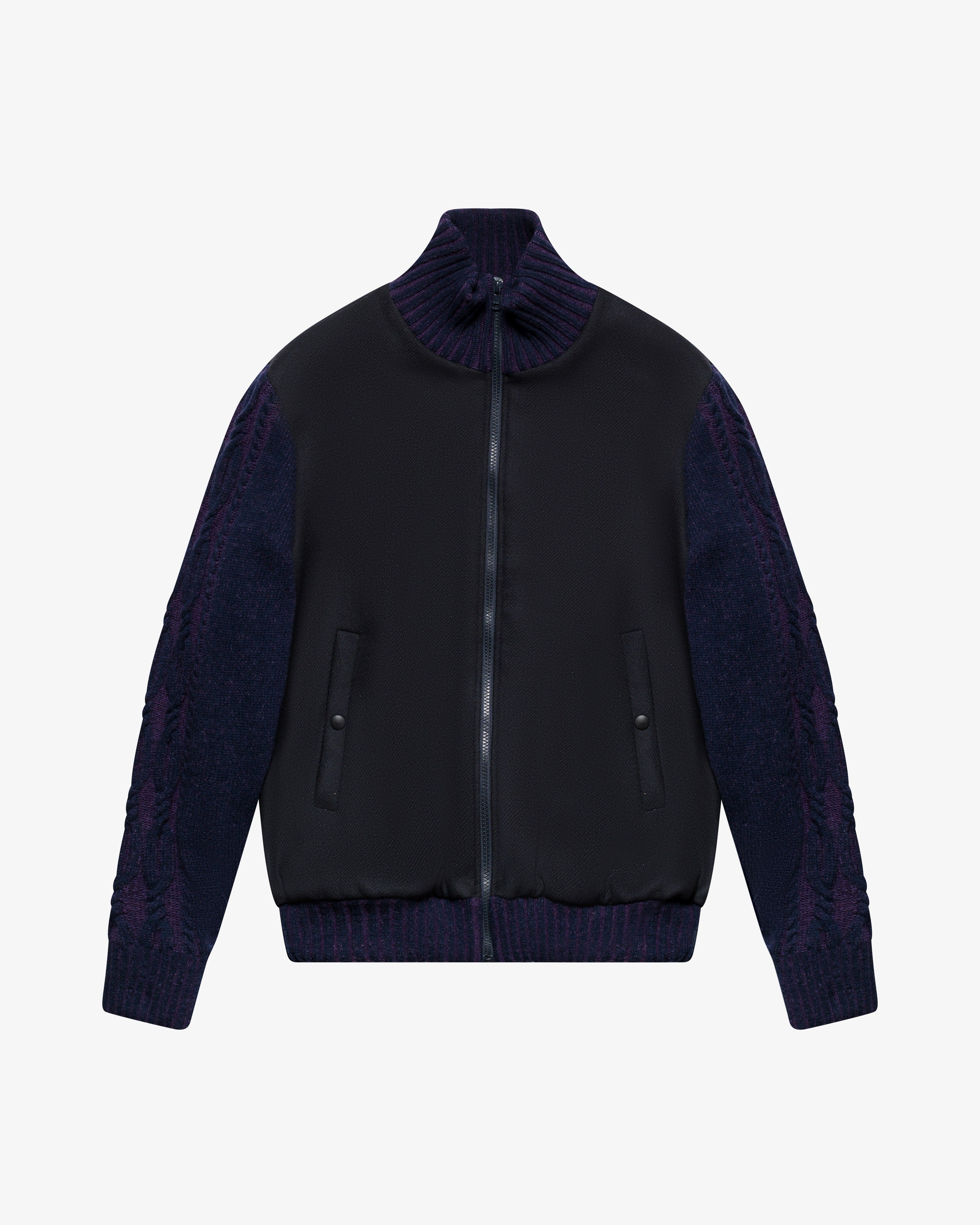 Blue wool varsity jacket