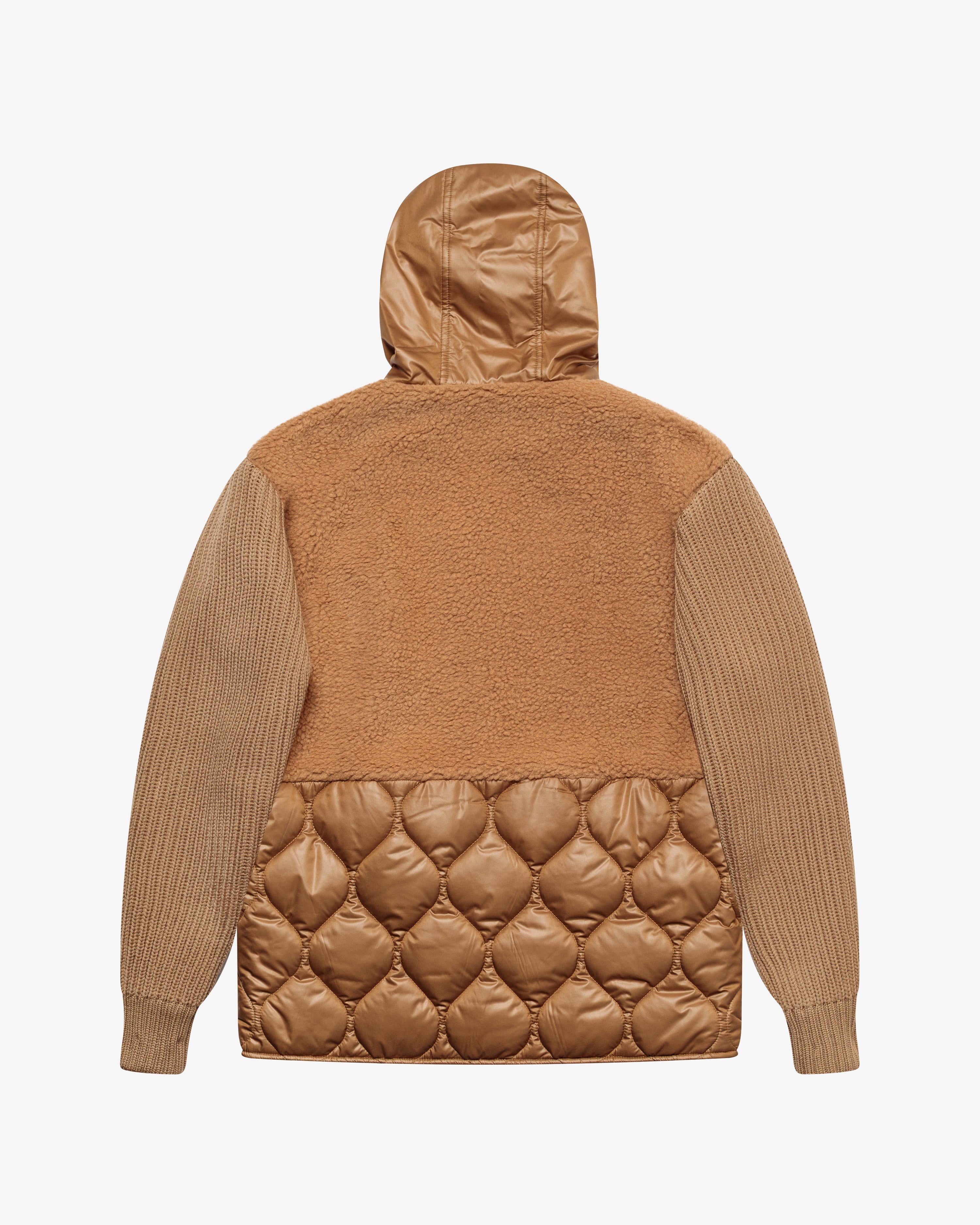 Camel nylon hooded jacket