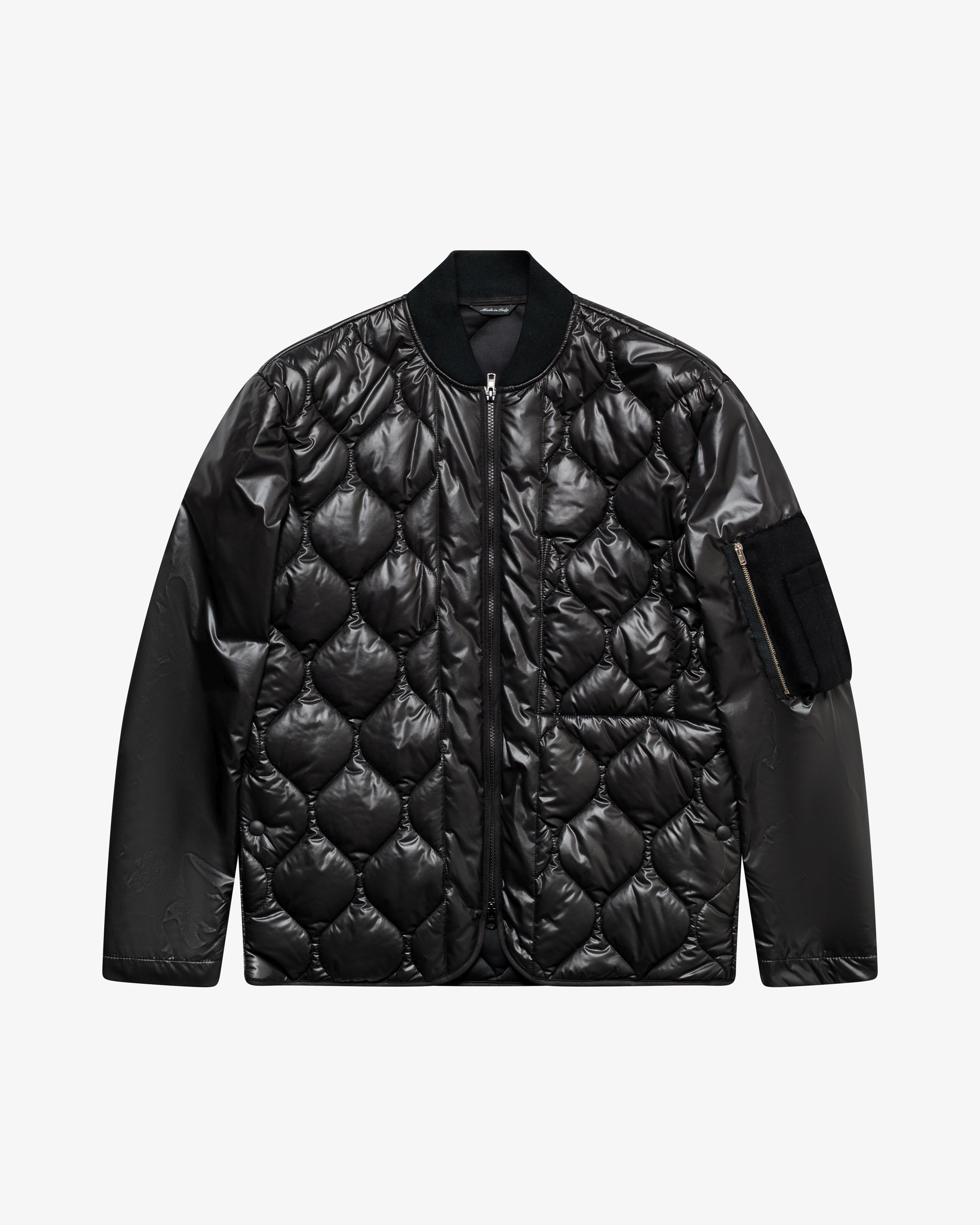 Black quilted nylon jacket