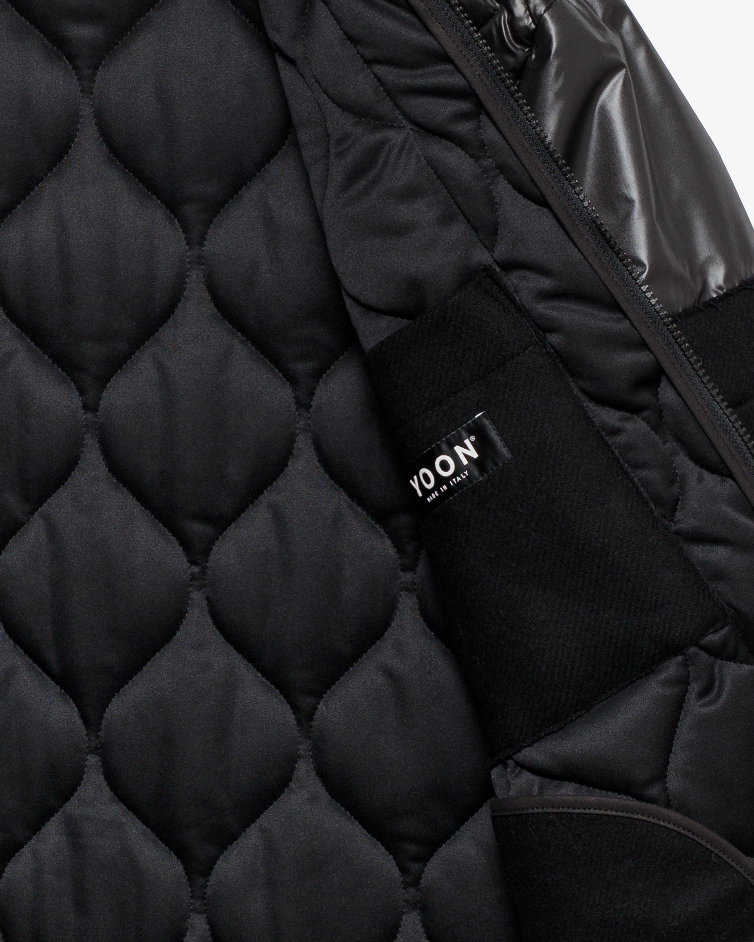 Black quilted nylon jacket