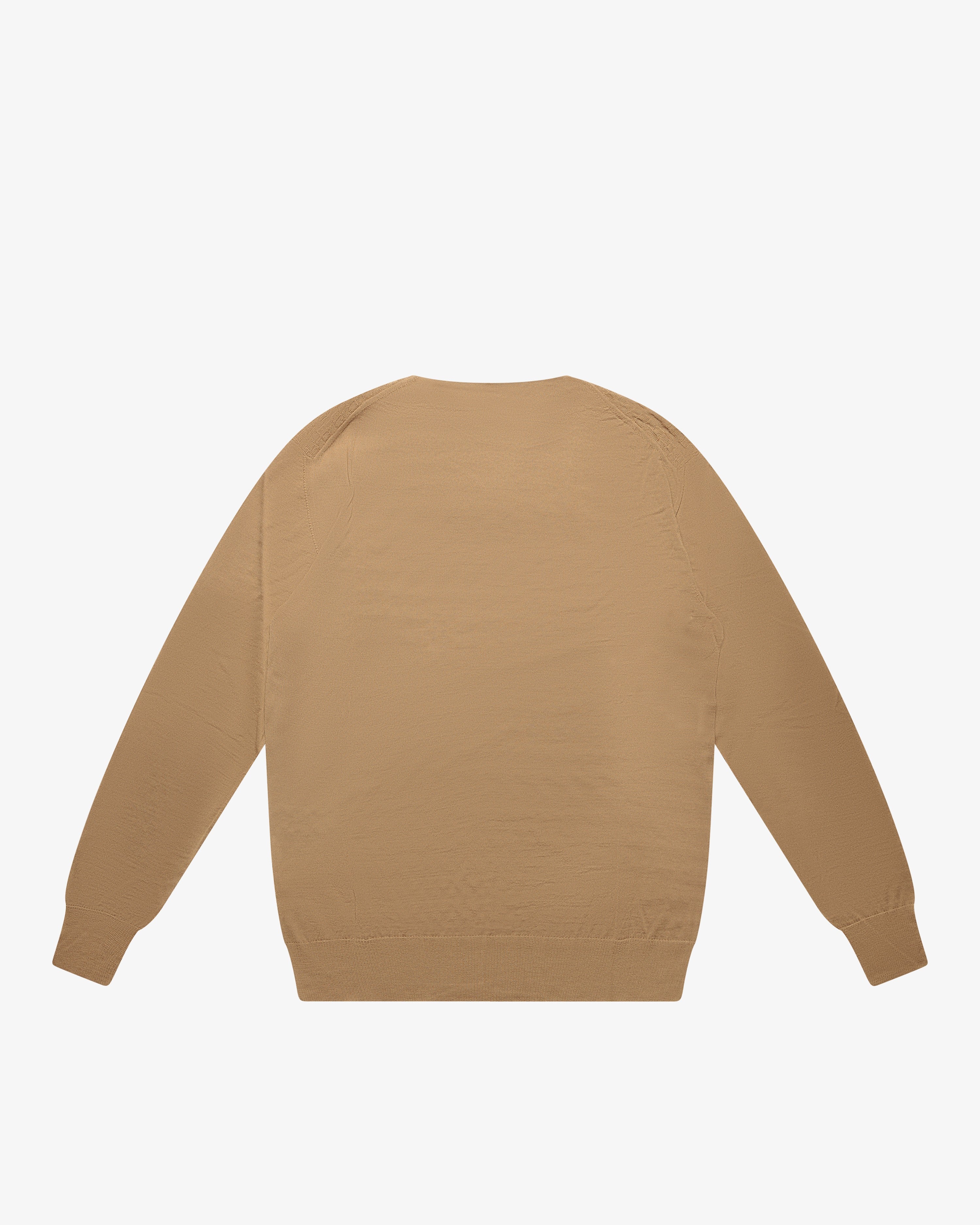 Maglia dolcevita a scacchetti cammello