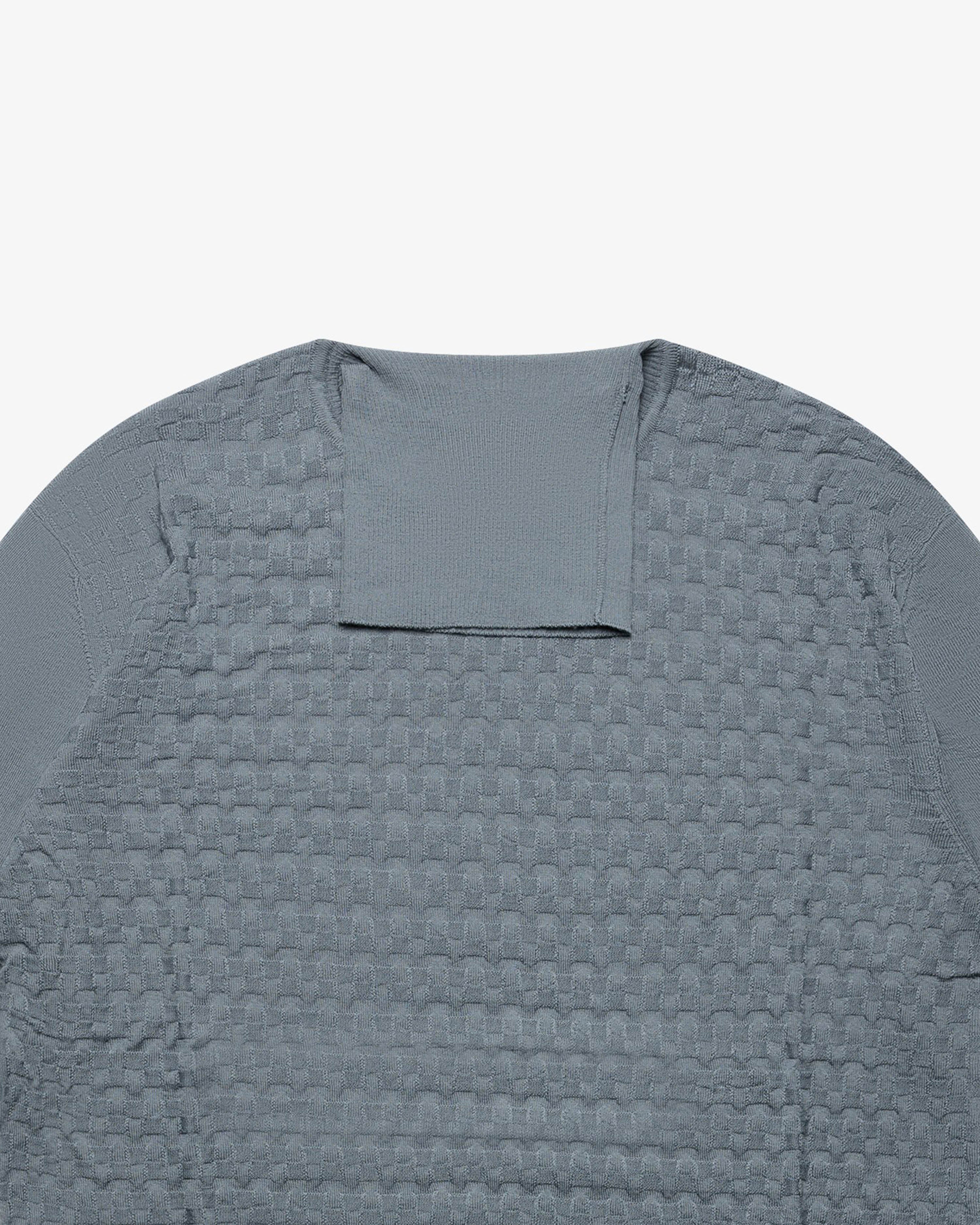 Maglia dolcevita a scacchetti grigio antracite