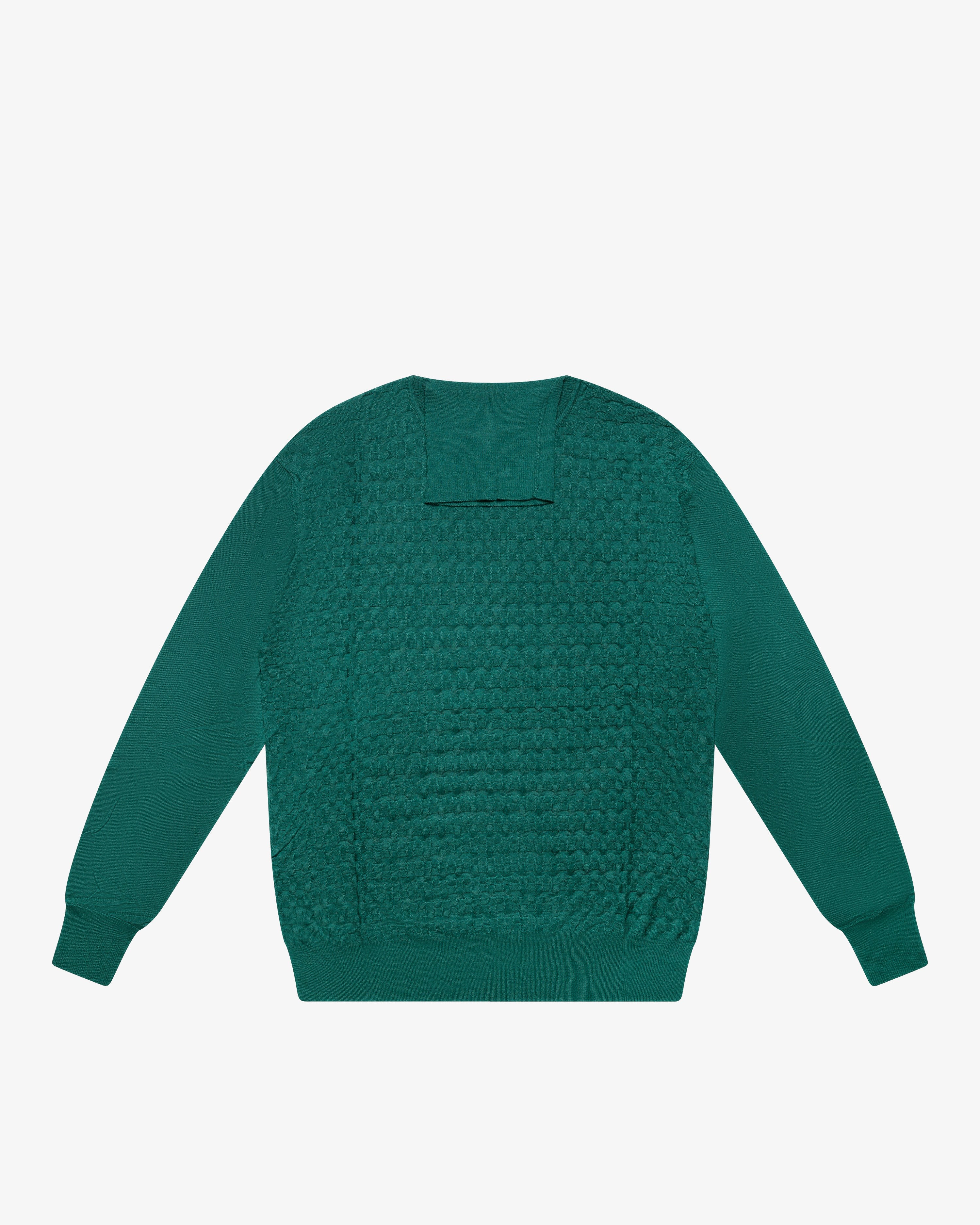 Maglia dolcevita a scacchetti verde prato