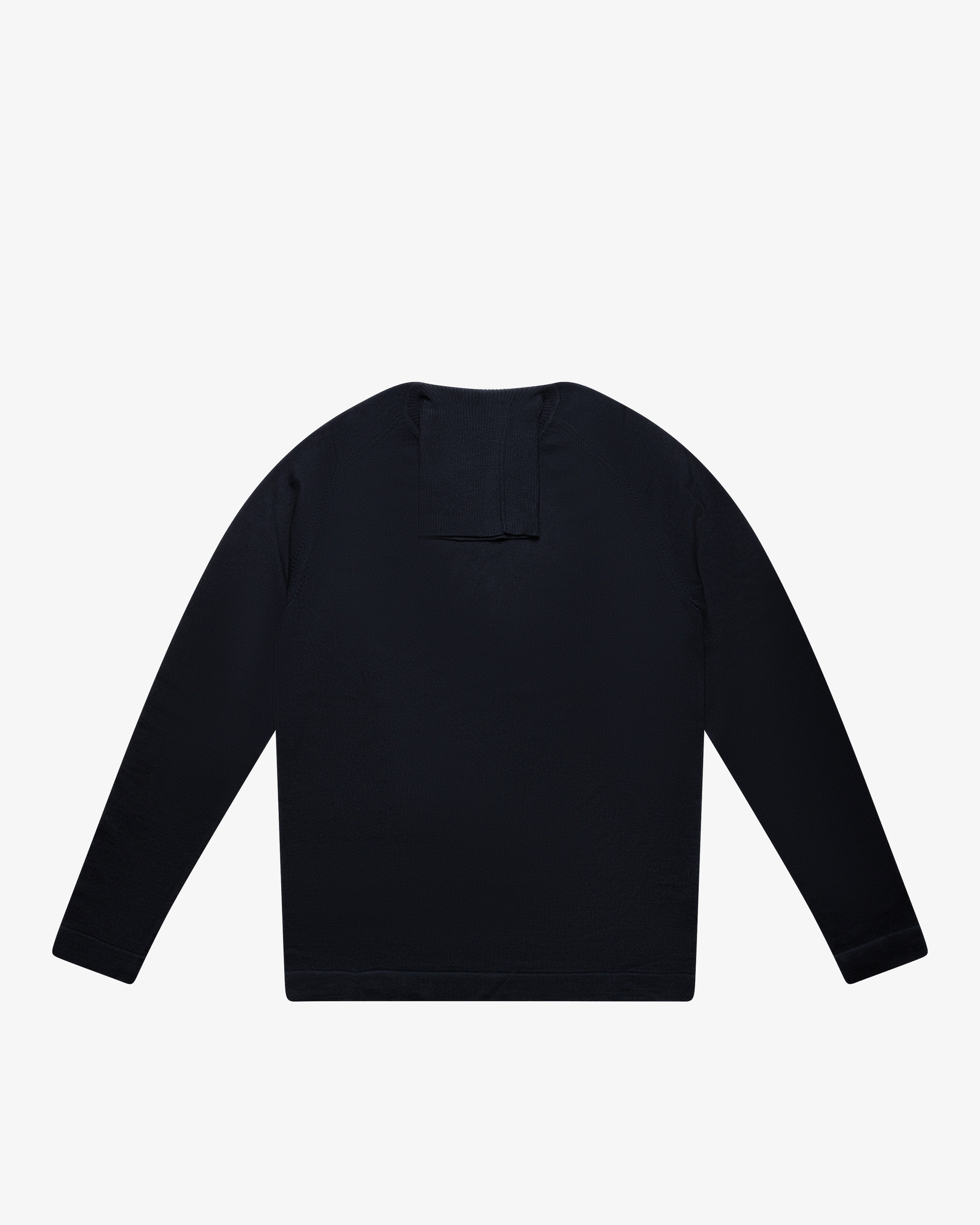 Blue wool turtleneck sweater