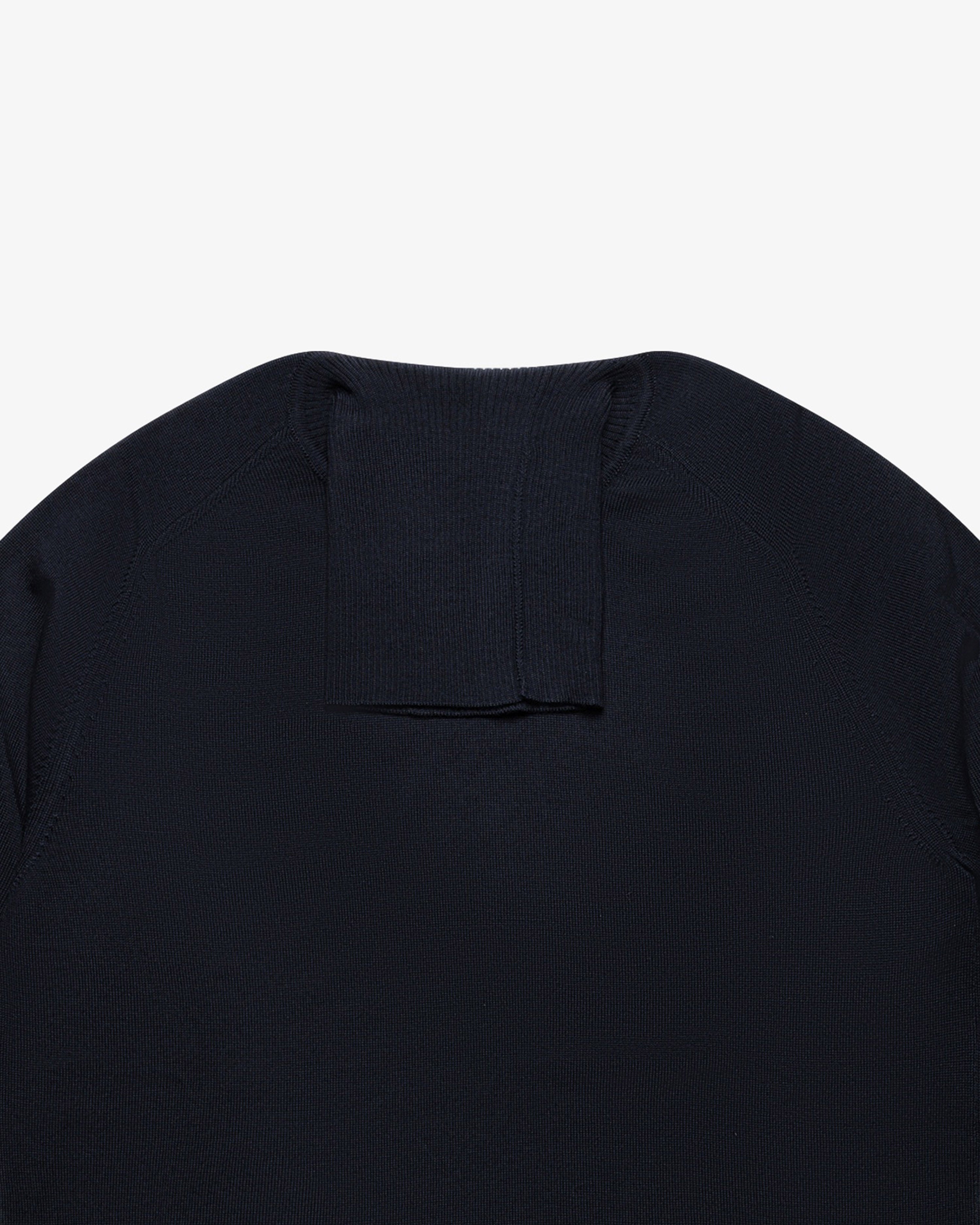 Blue wool turtleneck sweater