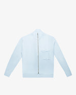 Maglia full-zip con tasca applicata celeste