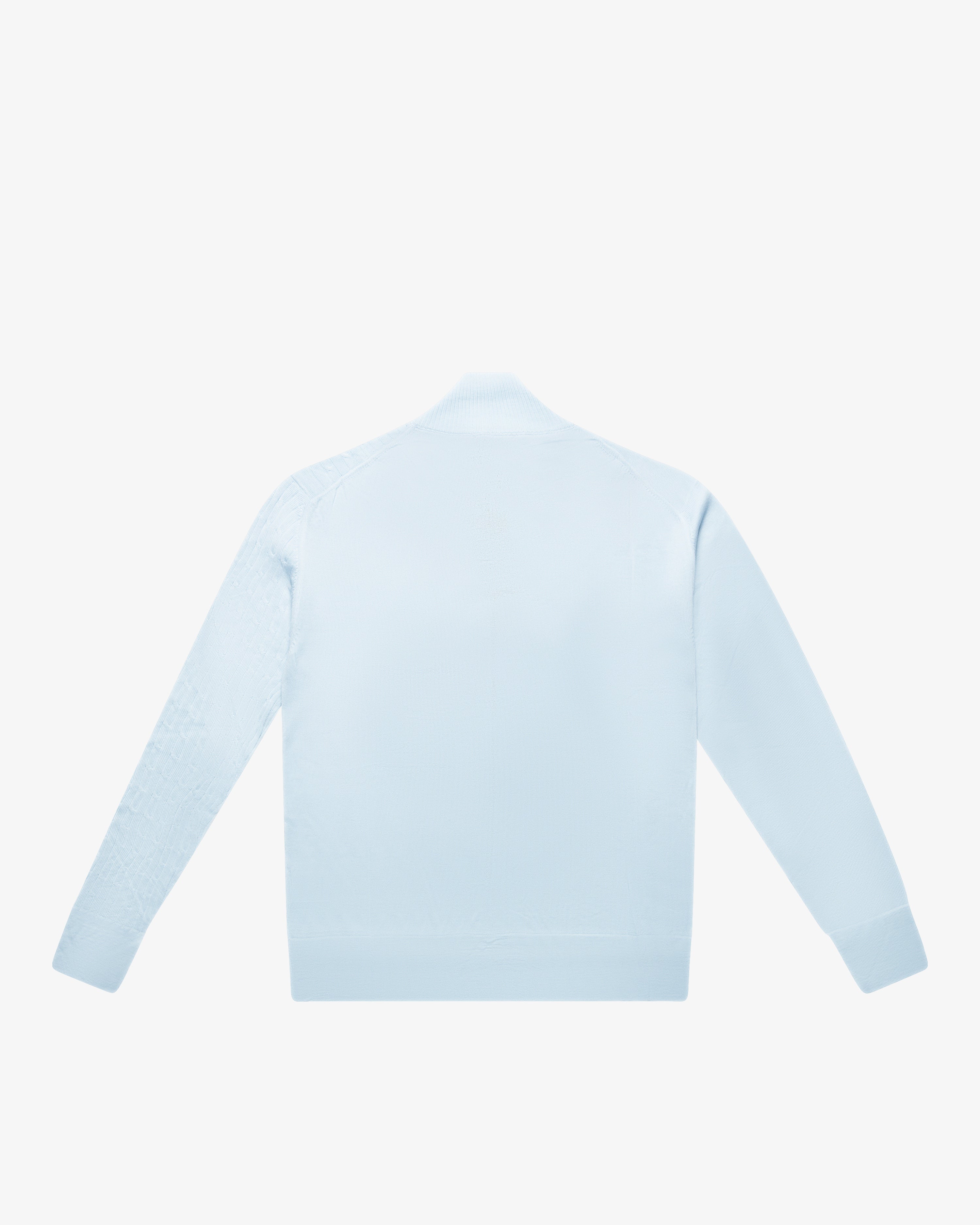 Maglia full-zip con tasca applicata celeste