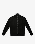 Maglia full-zip con tasca applicata nero