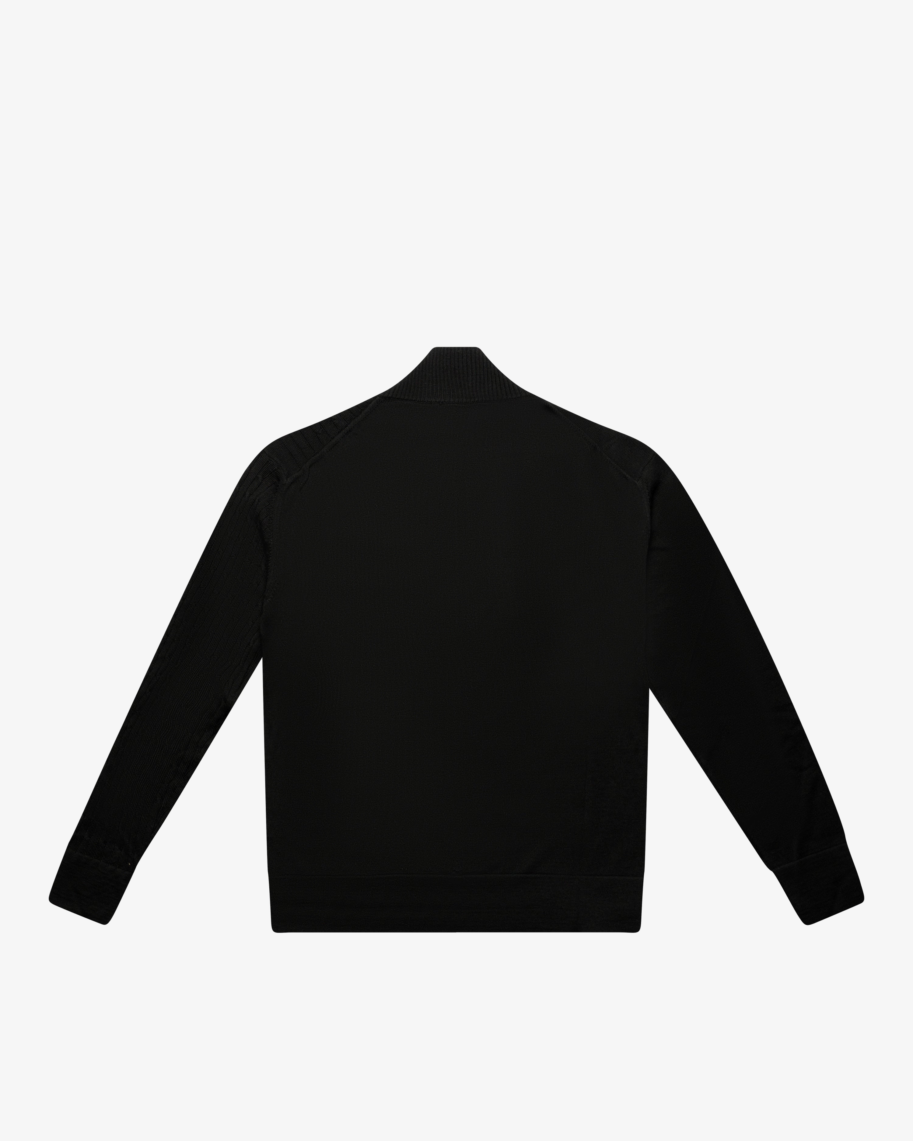 Maglia full-zip con tasca applicata nero