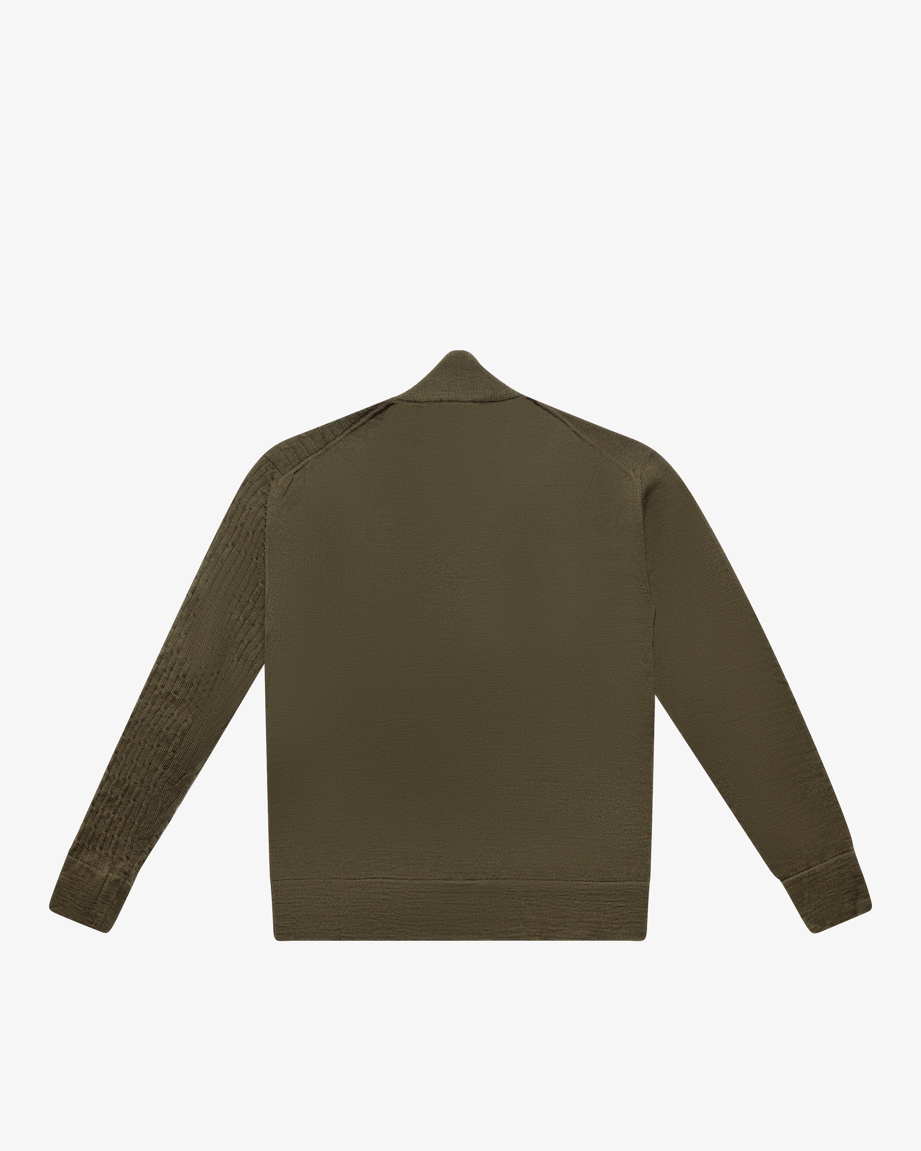Maglia full-zip con tasca applicata verde militare