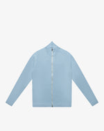 Maglia full-zip in lana azzurro slim