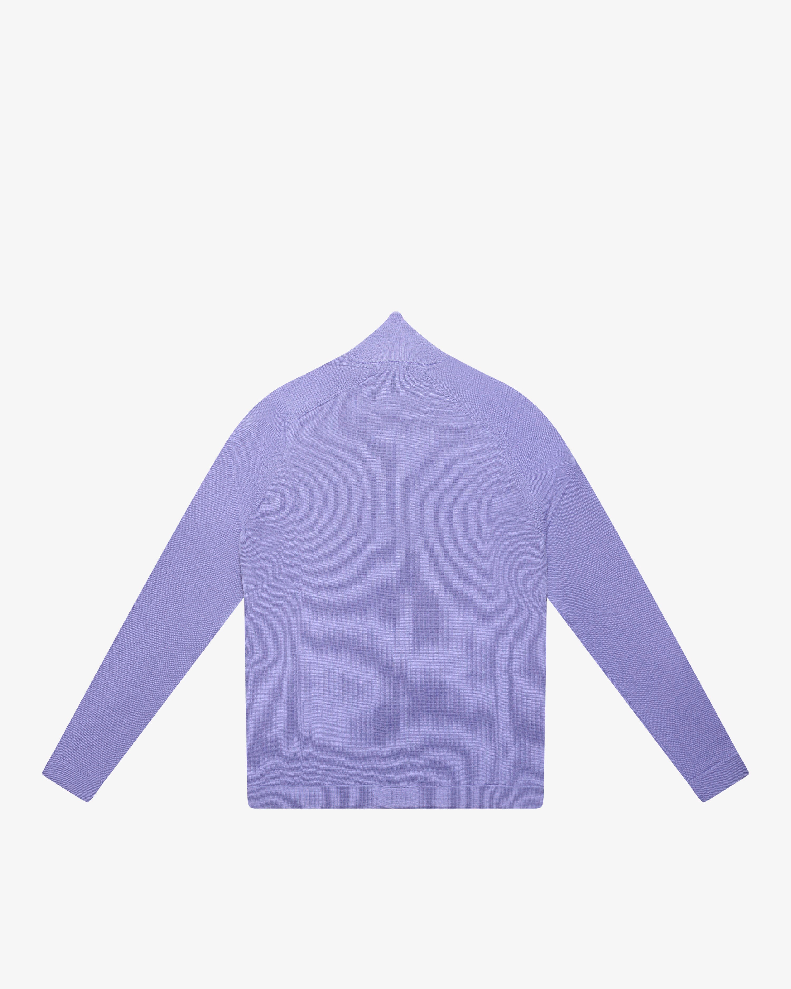 Lilac full-zip wool sweater