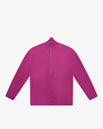 Magenta Wool Full-Zip Sweater