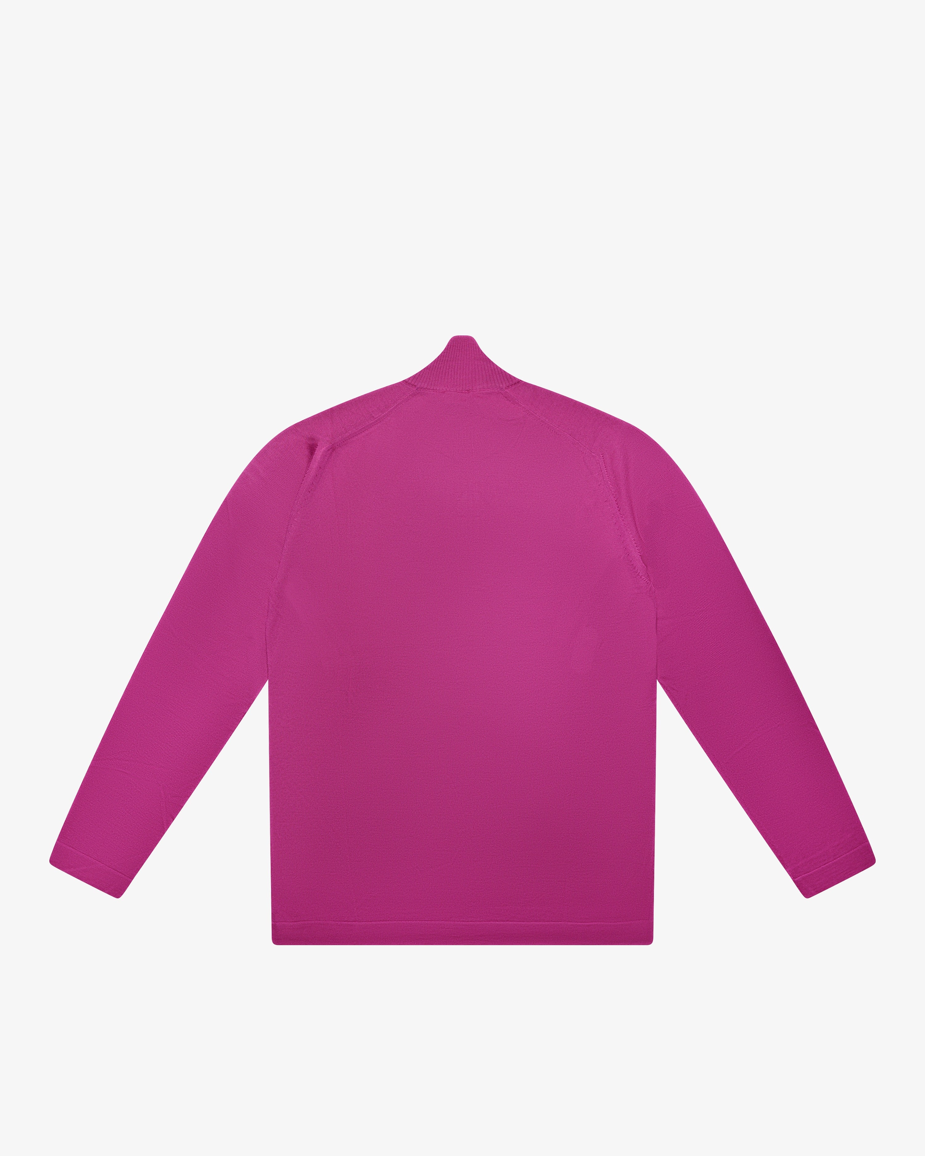 Magenta Wool Full-Zip Sweater