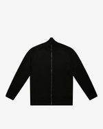 Black Wool Full-Zip Sweater