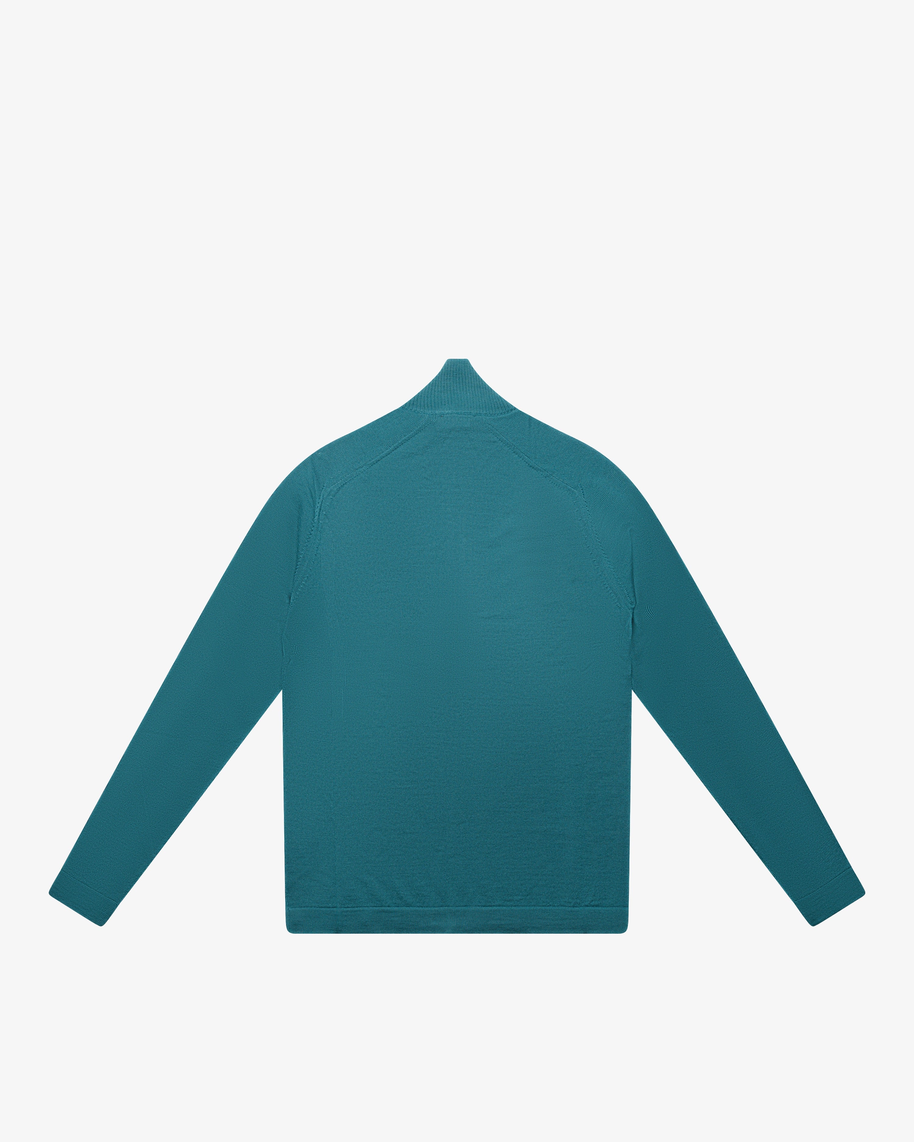 Petrol Wool Full-Zip Sweater
