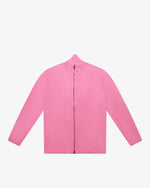 Pink Wool Full-Zip Sweater