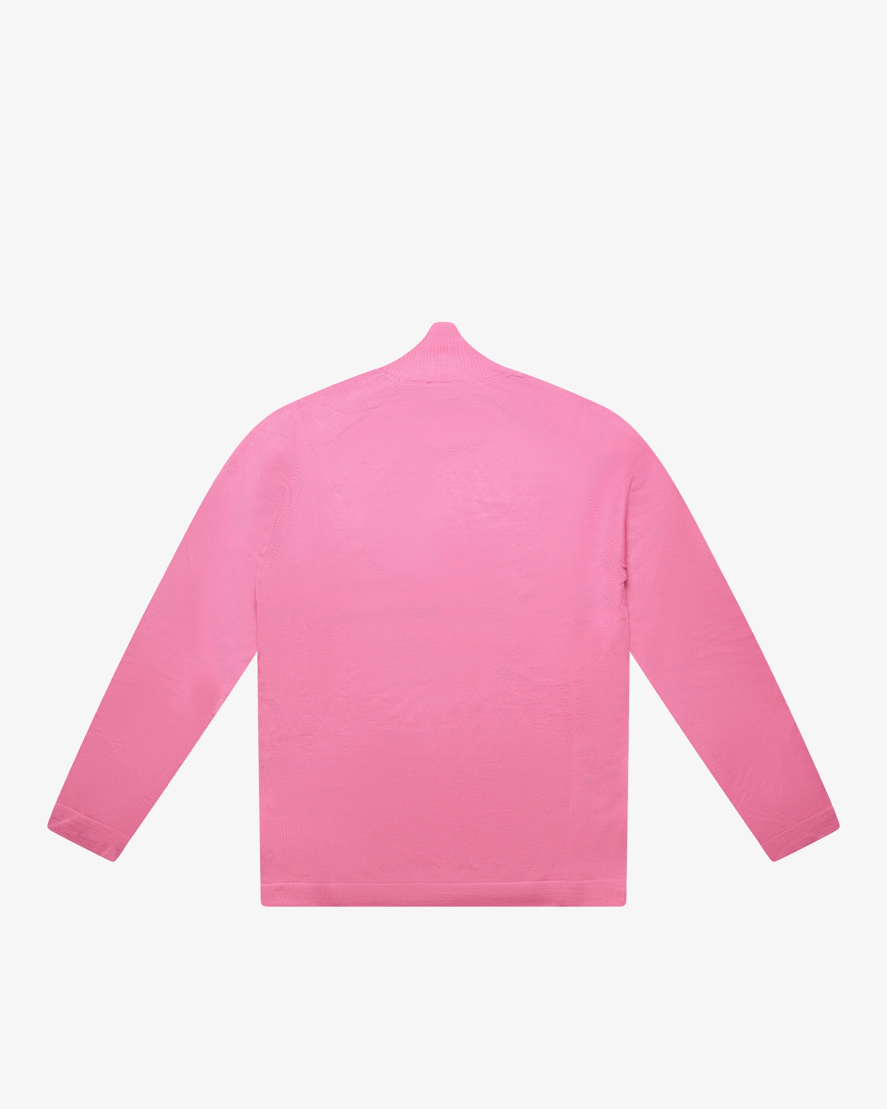 Pink Wool Full-Zip Sweater