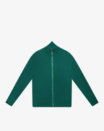 Maglia full-zip in lana verde prato slim