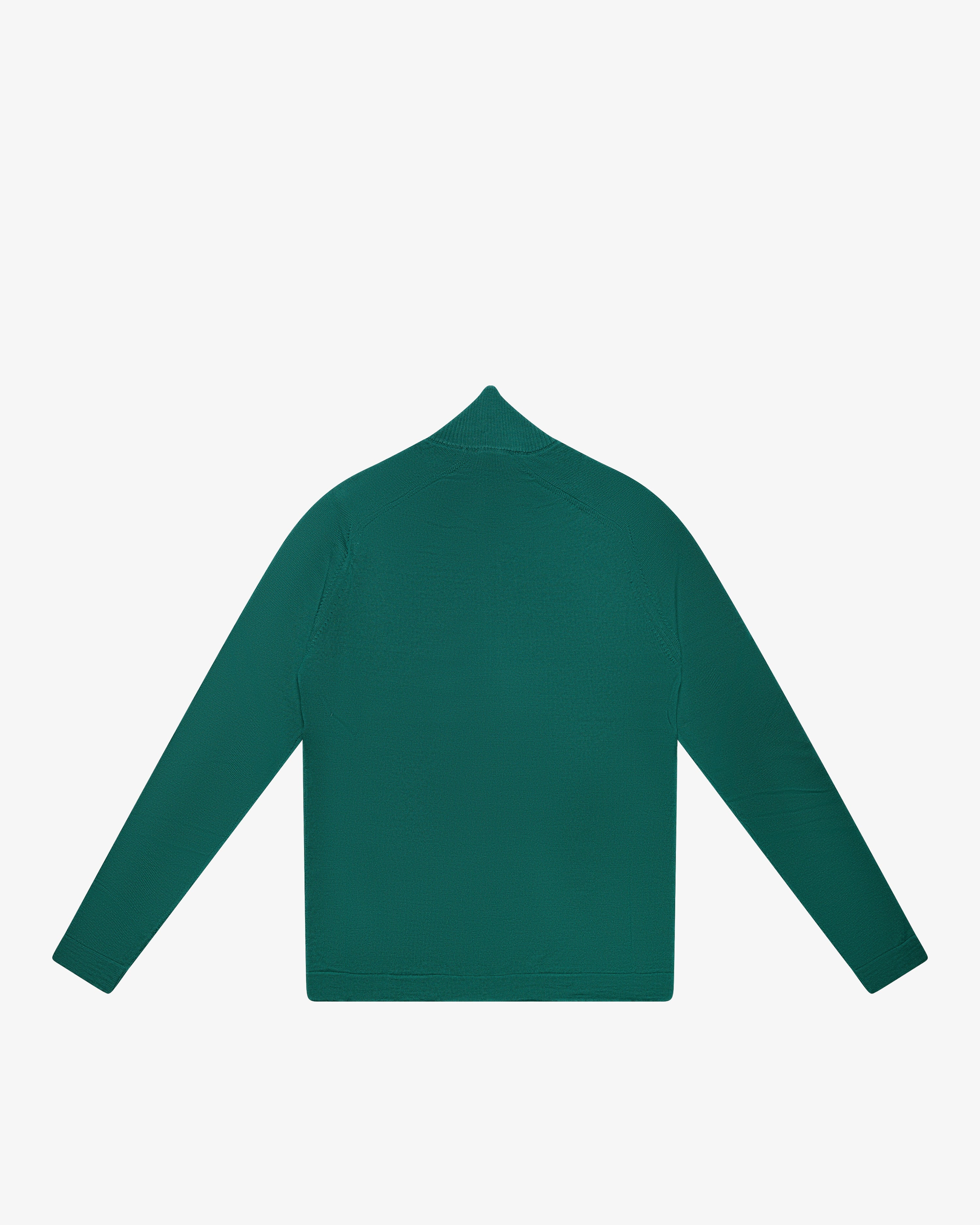 Maglia full-zip in lana verde prato slim