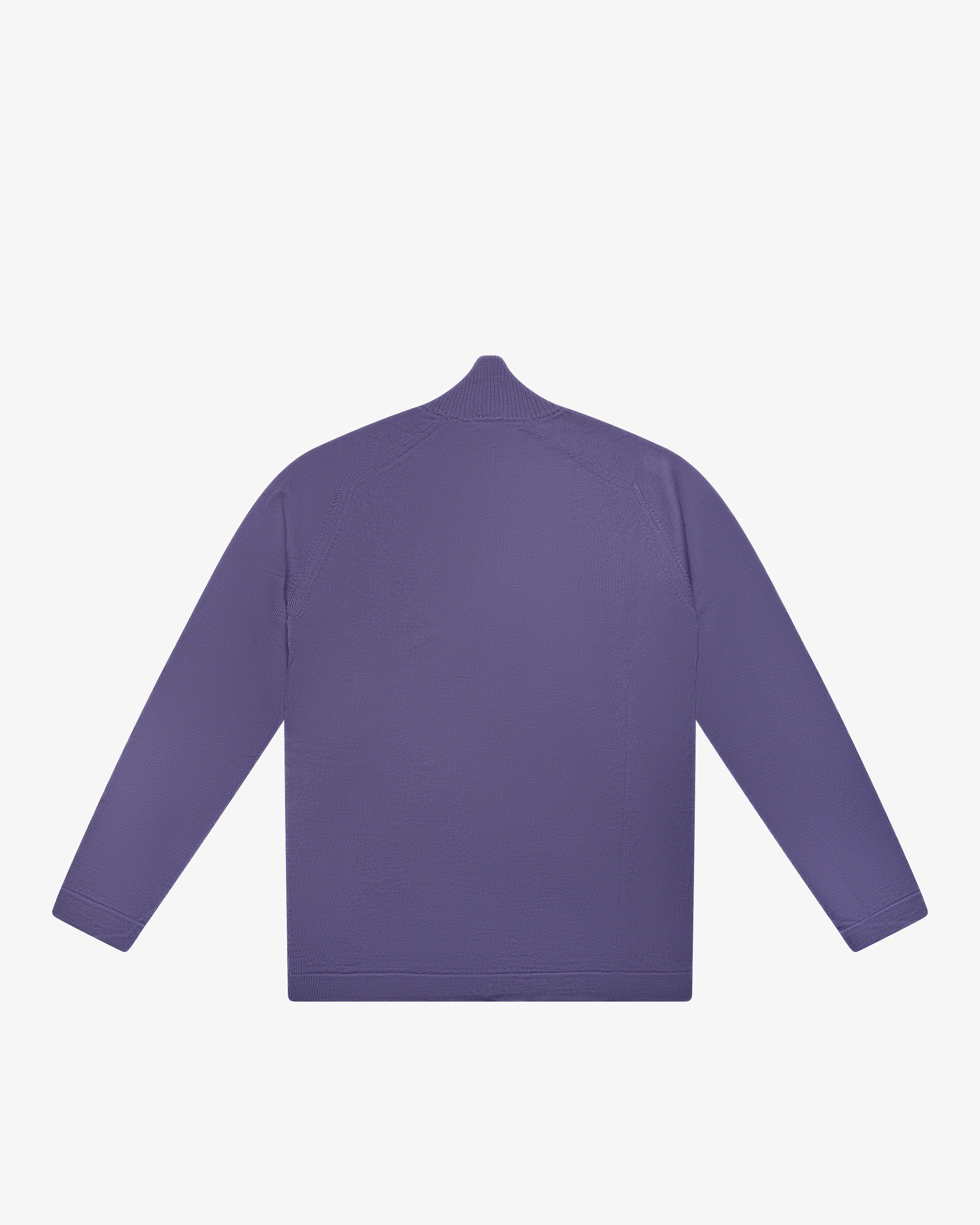 Purple Wool Full-Zip Sweater