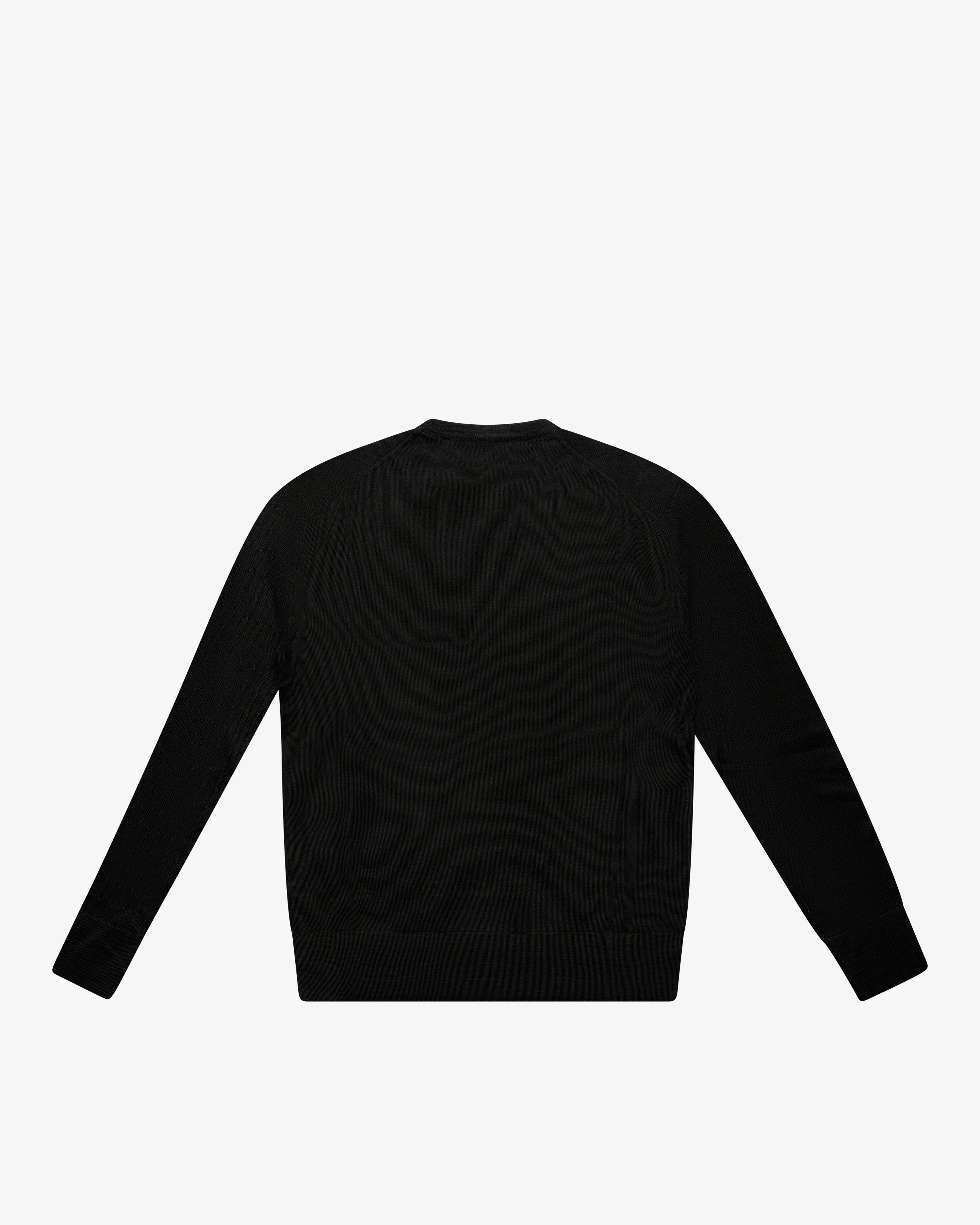 Maglia girocollo con tasca applicata nero