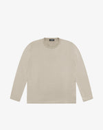 Beige cotton crewneck sweater