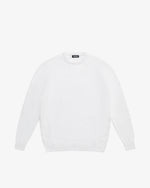 White cotton crewneck sweater