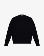 Black cotton crewneck sweater