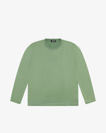 Military green cotton crewneck sweater