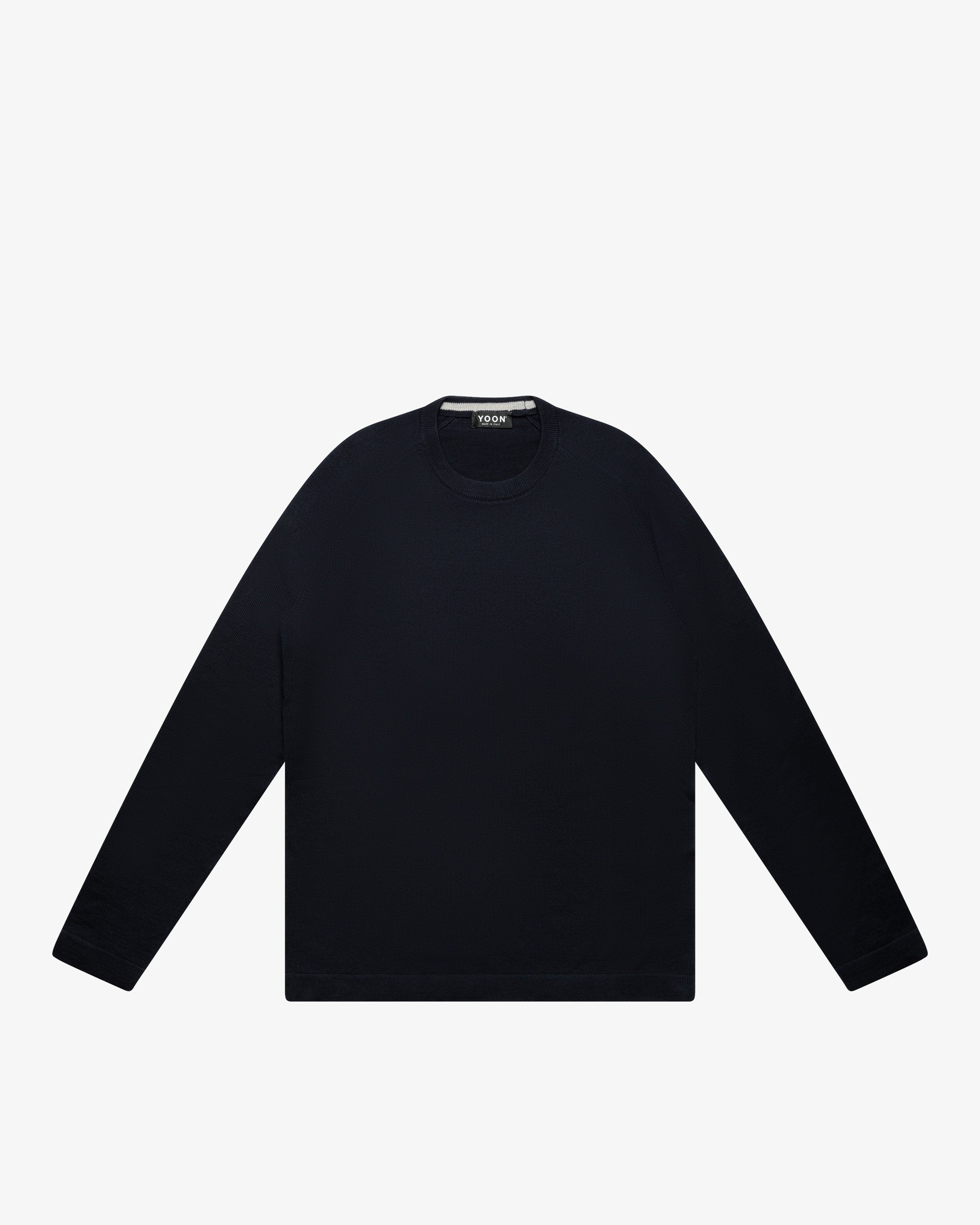 Maglia girocollo in lana blu