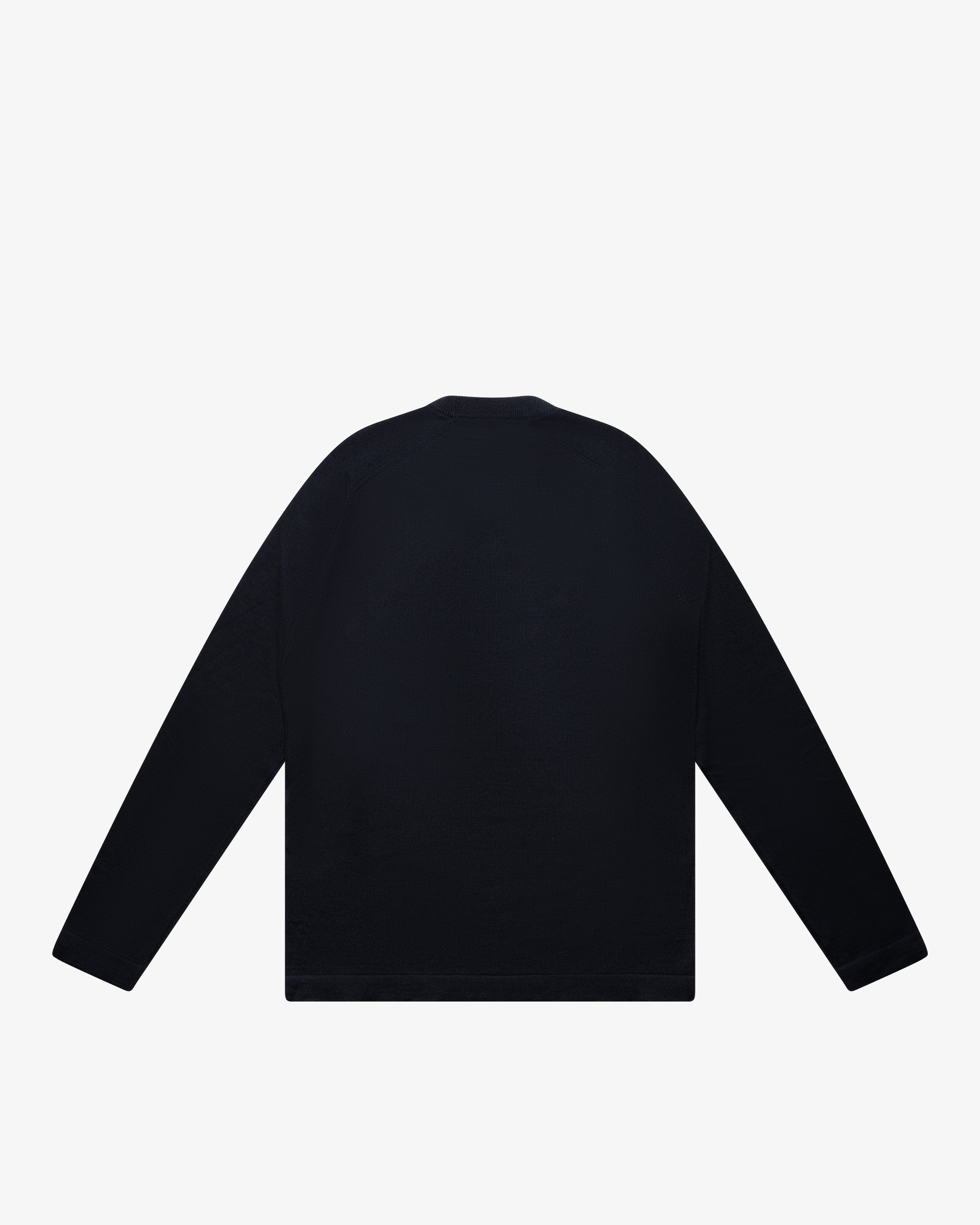 Maglia girocollo in lana blu