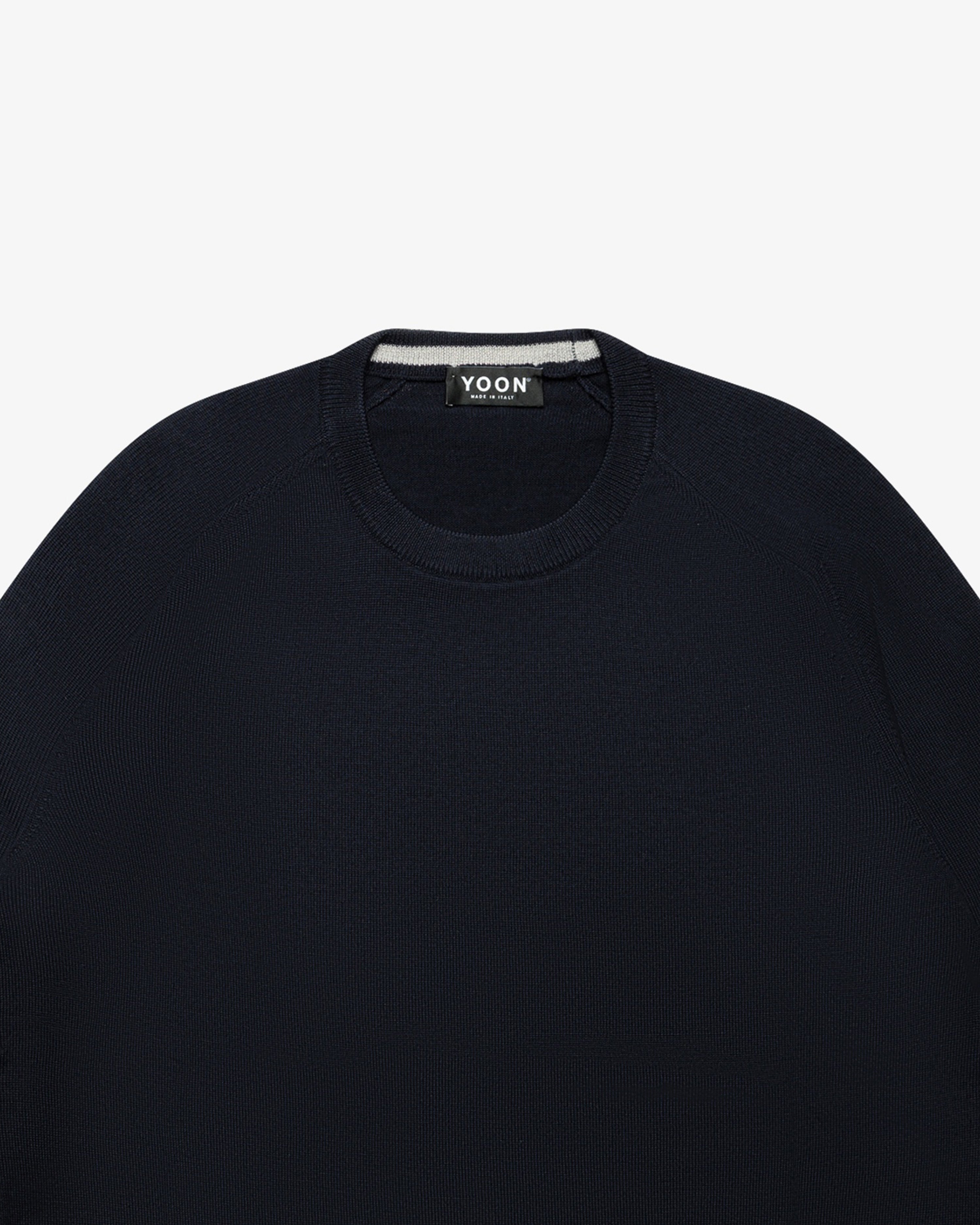 Maglia girocollo in lana blu