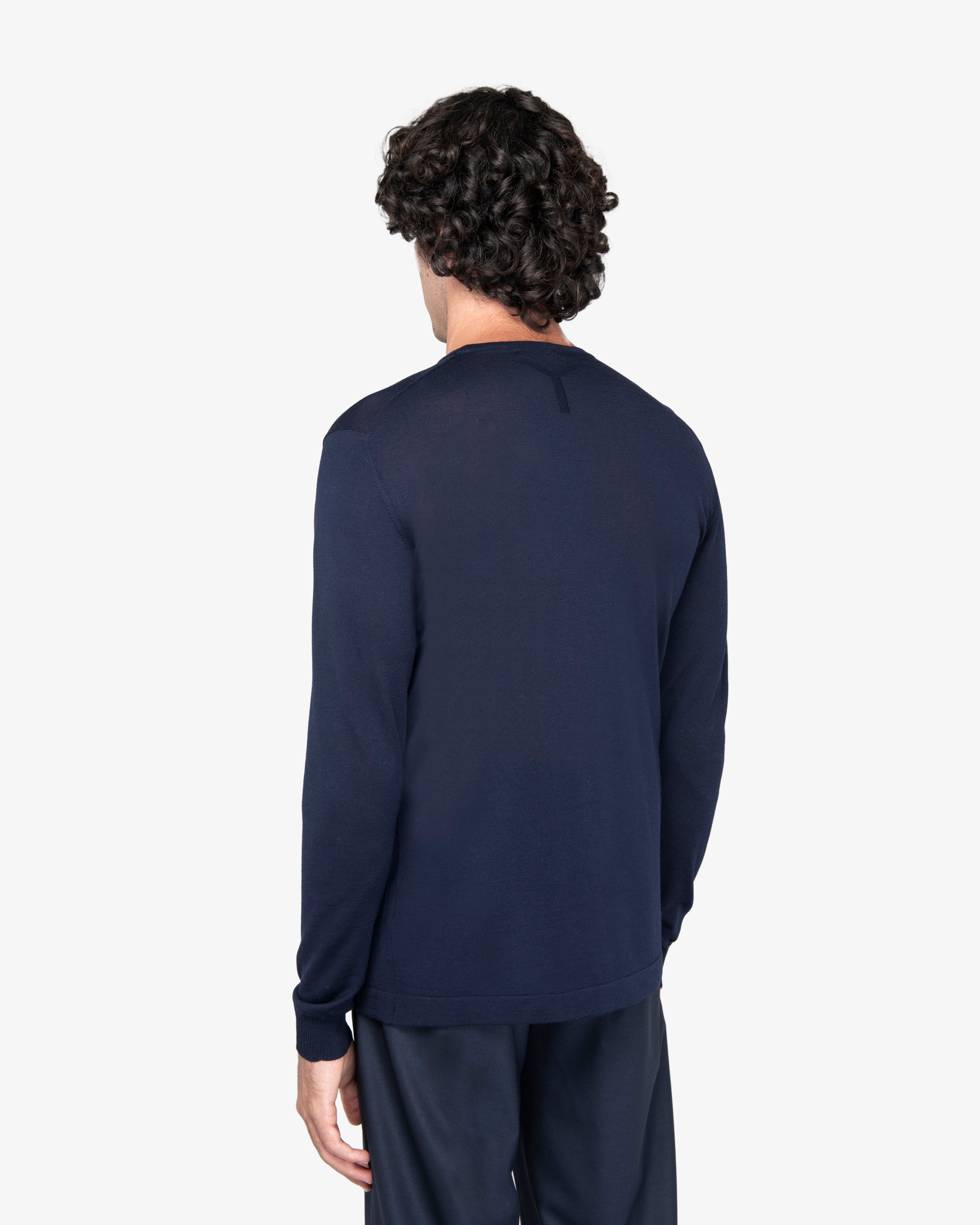 Blue Wool Roundneck Sweater
