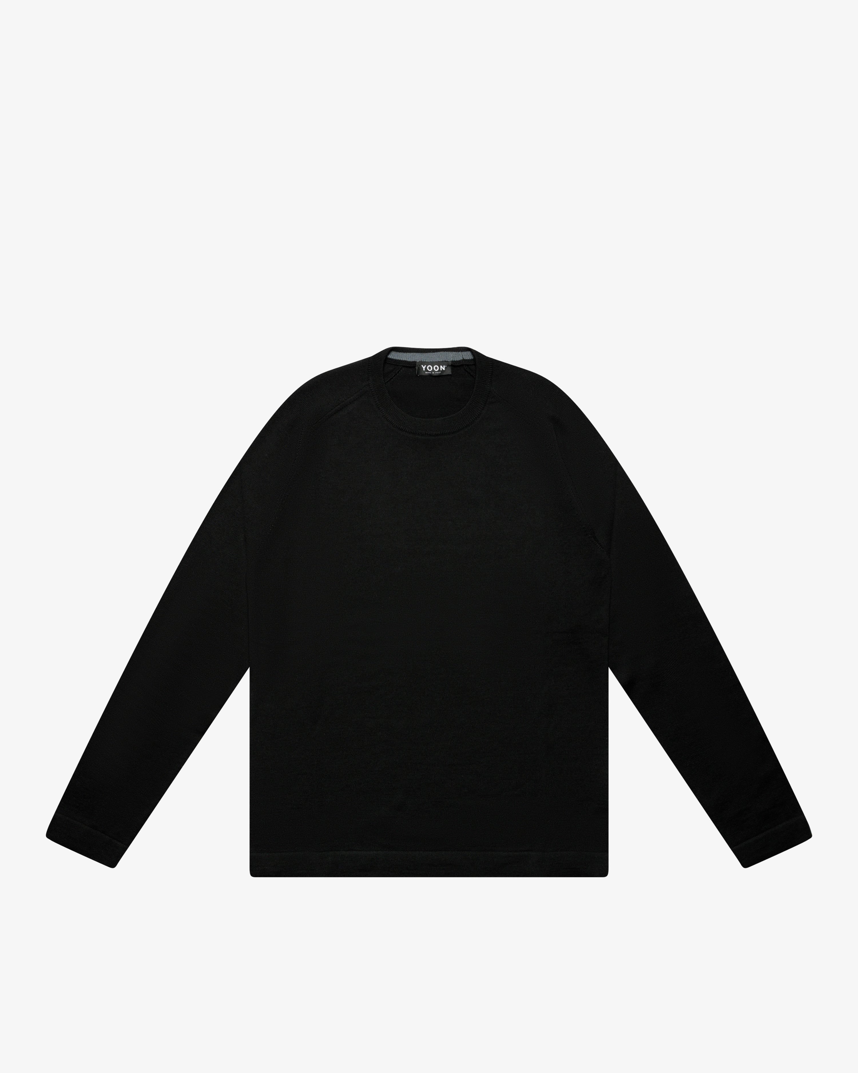 Maglia girocollo in lana nero