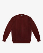 Bordeaux Openwork Crewneck Sweater