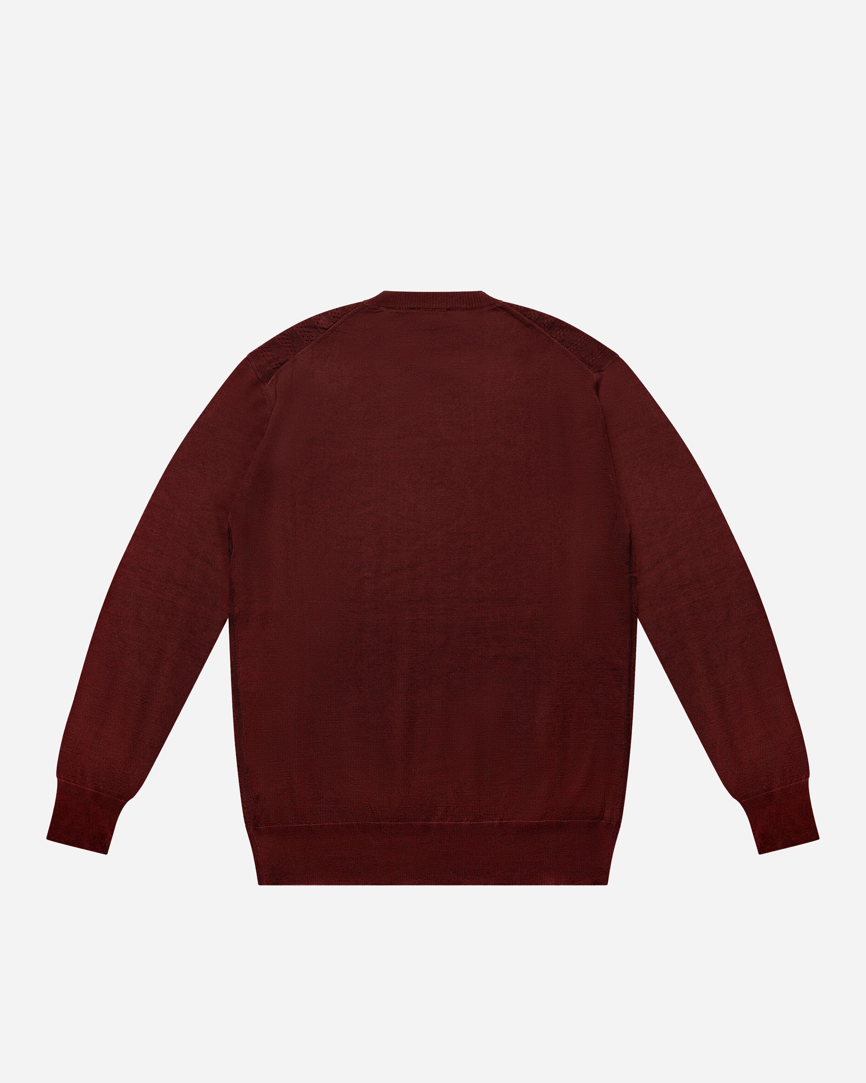 Bordeaux Openwork Crewneck Sweater