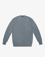 Gray Openwork Crewneck Sweater