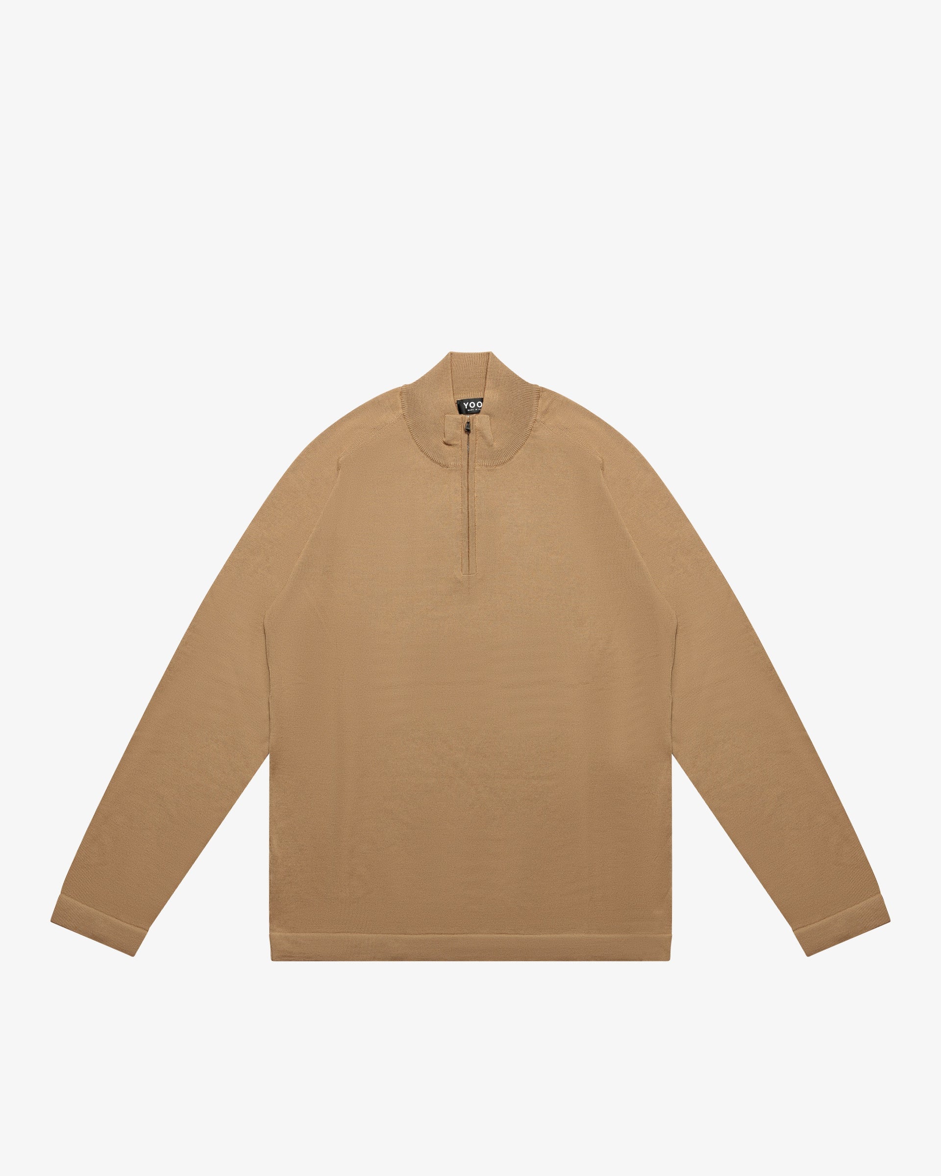 Maglia lupetto con zip in lana cammello YOON
