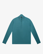 Petrol Wool Zip Mock Neck Sweater