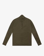 Military Green Wool Zip Mock Neck Sweater