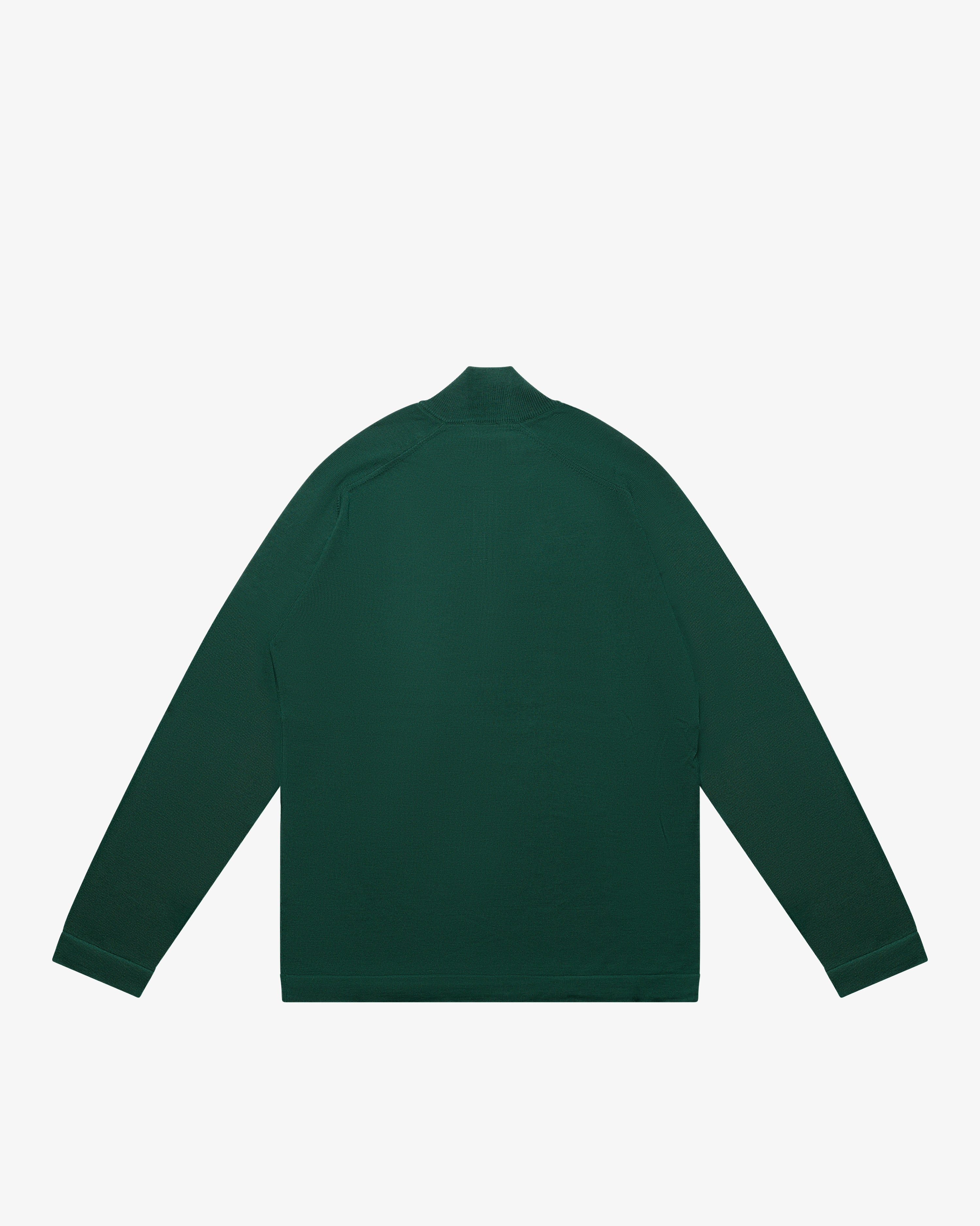 Meadow Green Wool Zip Mock Neck Sweater
