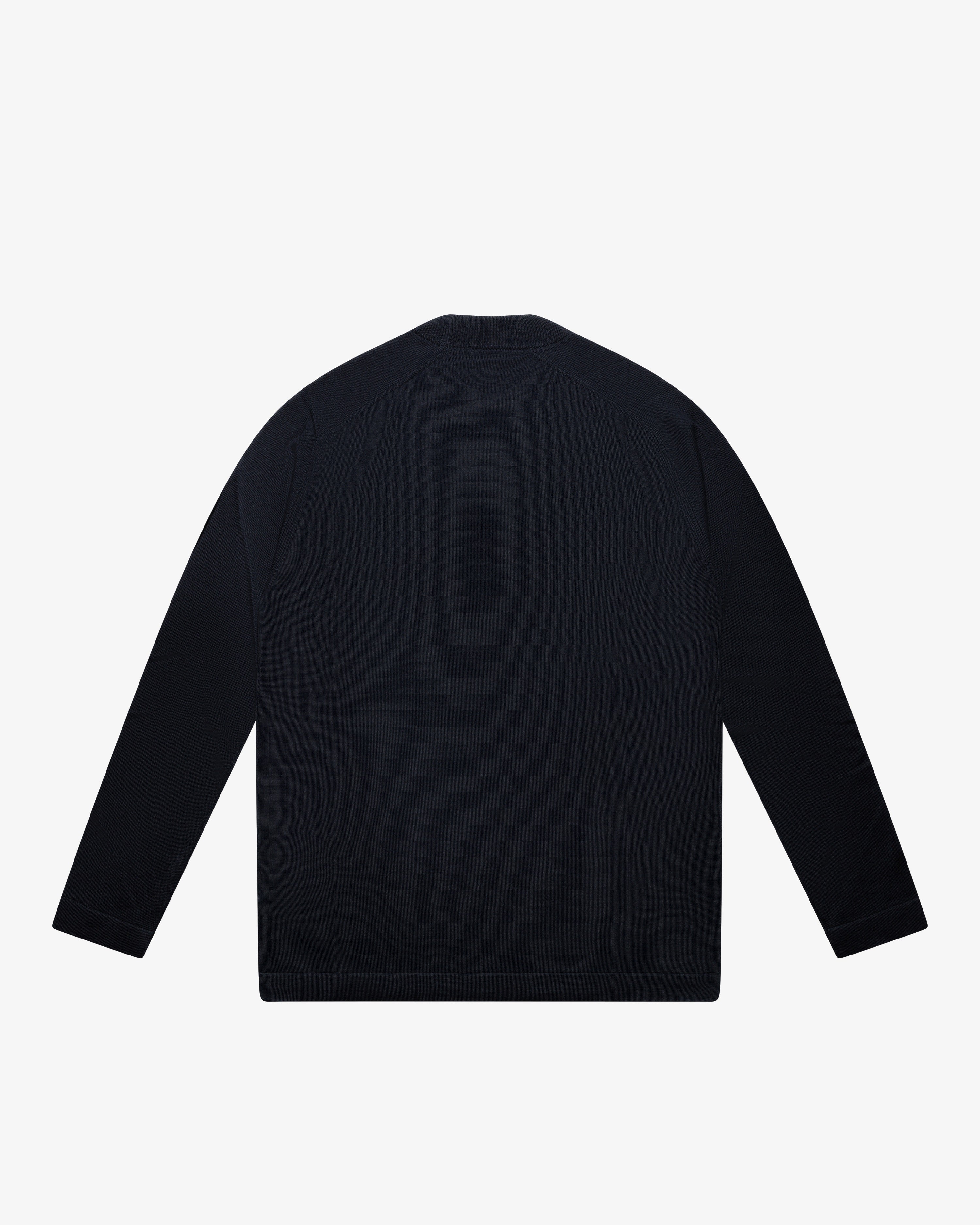 Blue wool mock-neck sweater