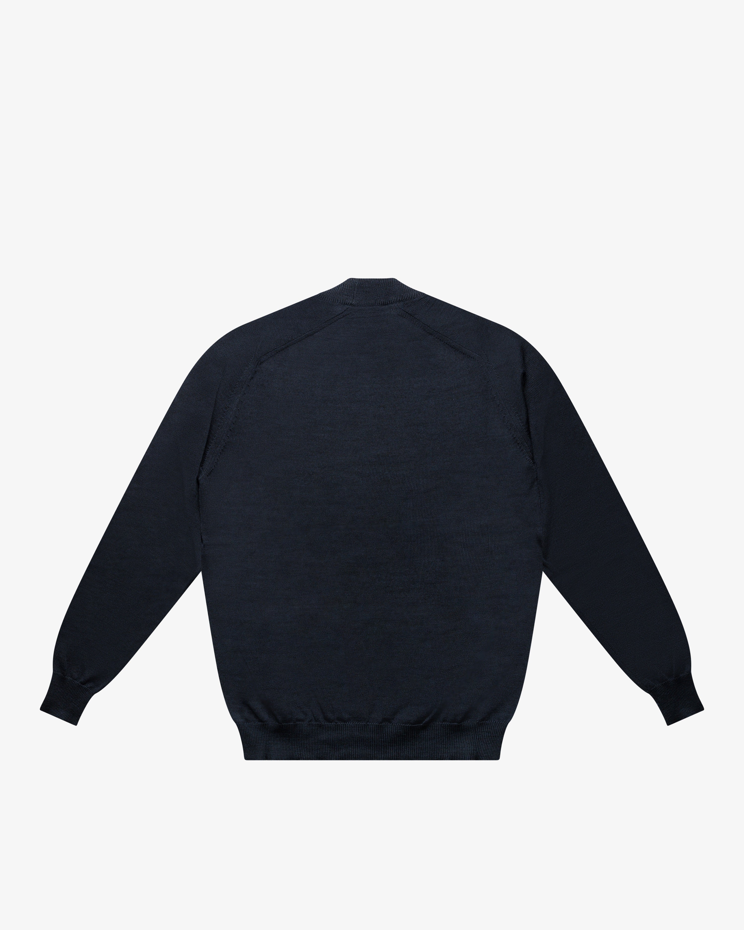 Blue Wool Mock Neck Sweater